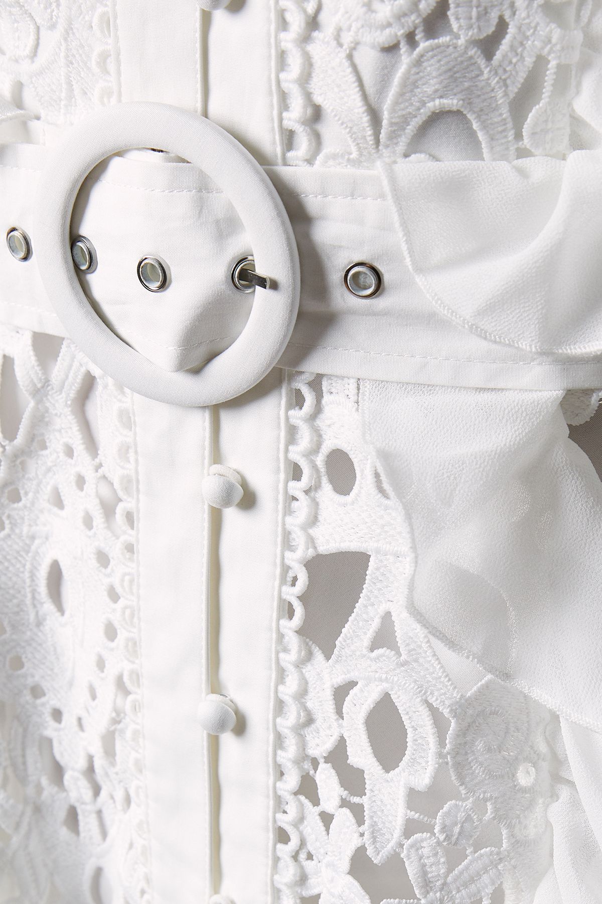 Coast Lace Ruffle Shirt Dress With Tie White image 5