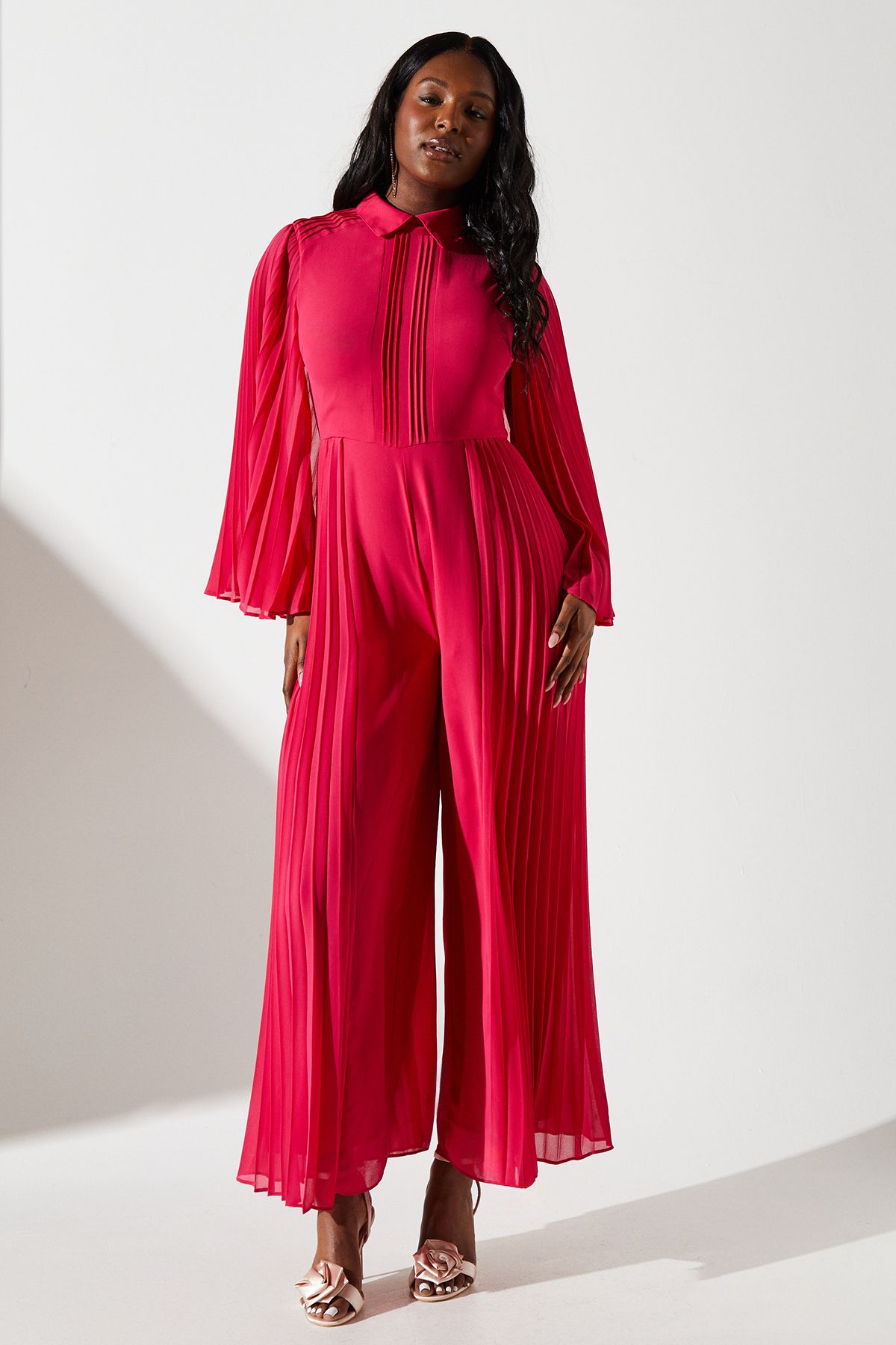 Coast Pleat Wide Leg Jumpsuit Rose Pink image 1