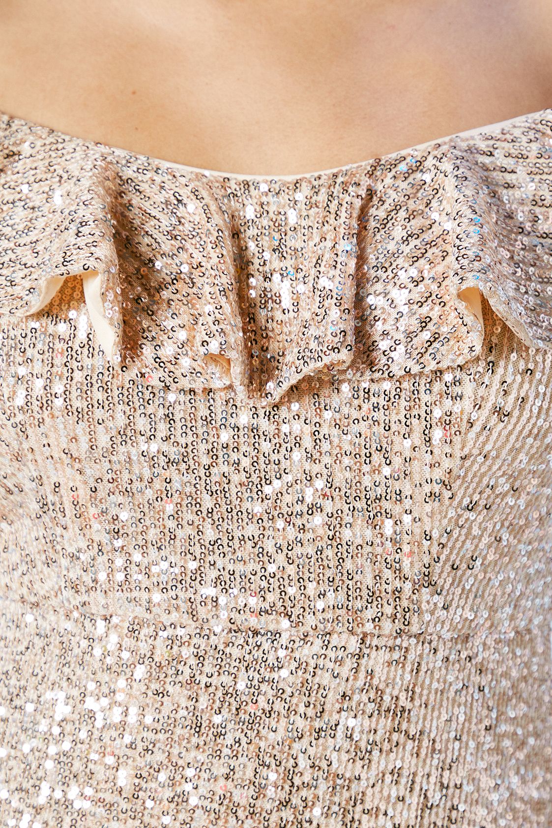 Coast Flutter Neckline Sequin Bridesmaid Maxi Dress Rose Gold image 5