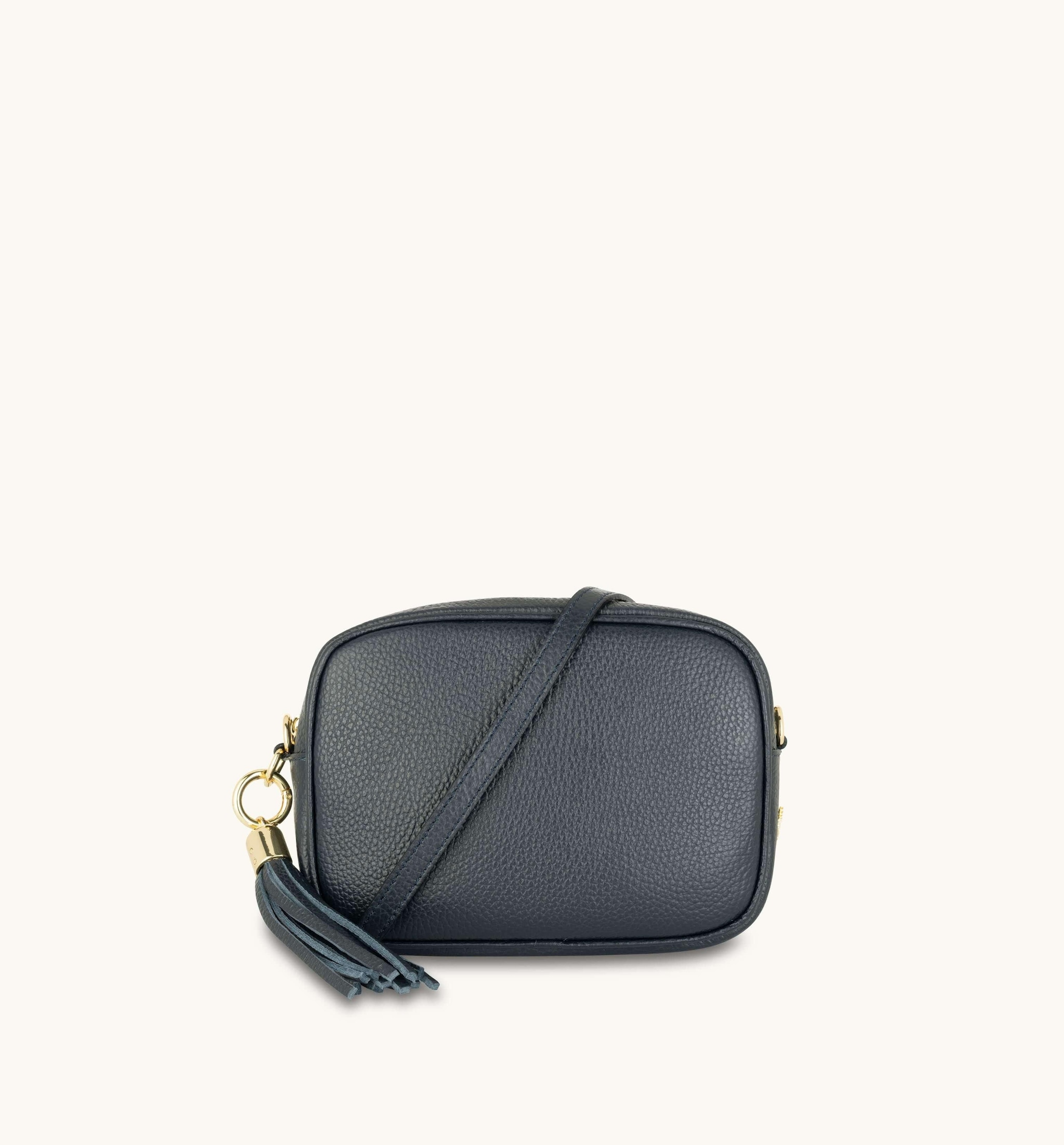 Apatchy London Navy Leather Crossbody Bag With Leather & Canvas Strap image 2
