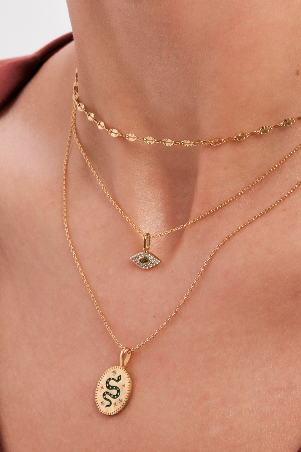 Inicio 14K Real Gold Plated Recycled Serpant Pendant Necklace - Gift Pouch image 3