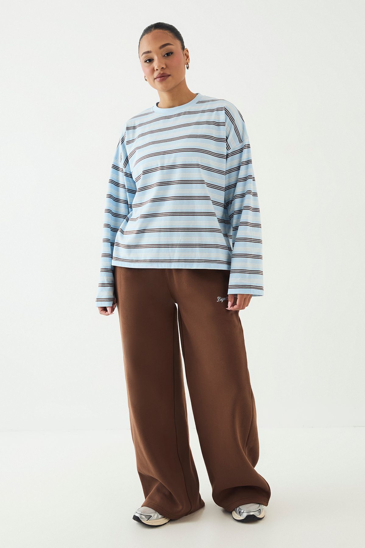 DSGN Studio DSGN Studio Stripe Oversized T-Shirt Light Blue image 3