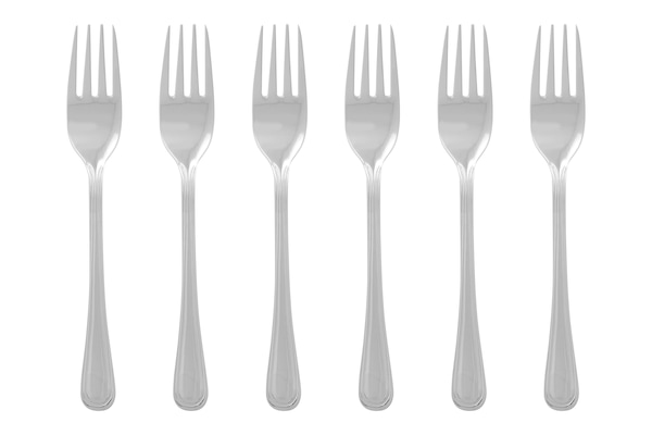 Orsina Set of Six Classic Cake Forks, Elegant Stainless Steel Dessert Forks with Polished Finish, Rust-Resistant