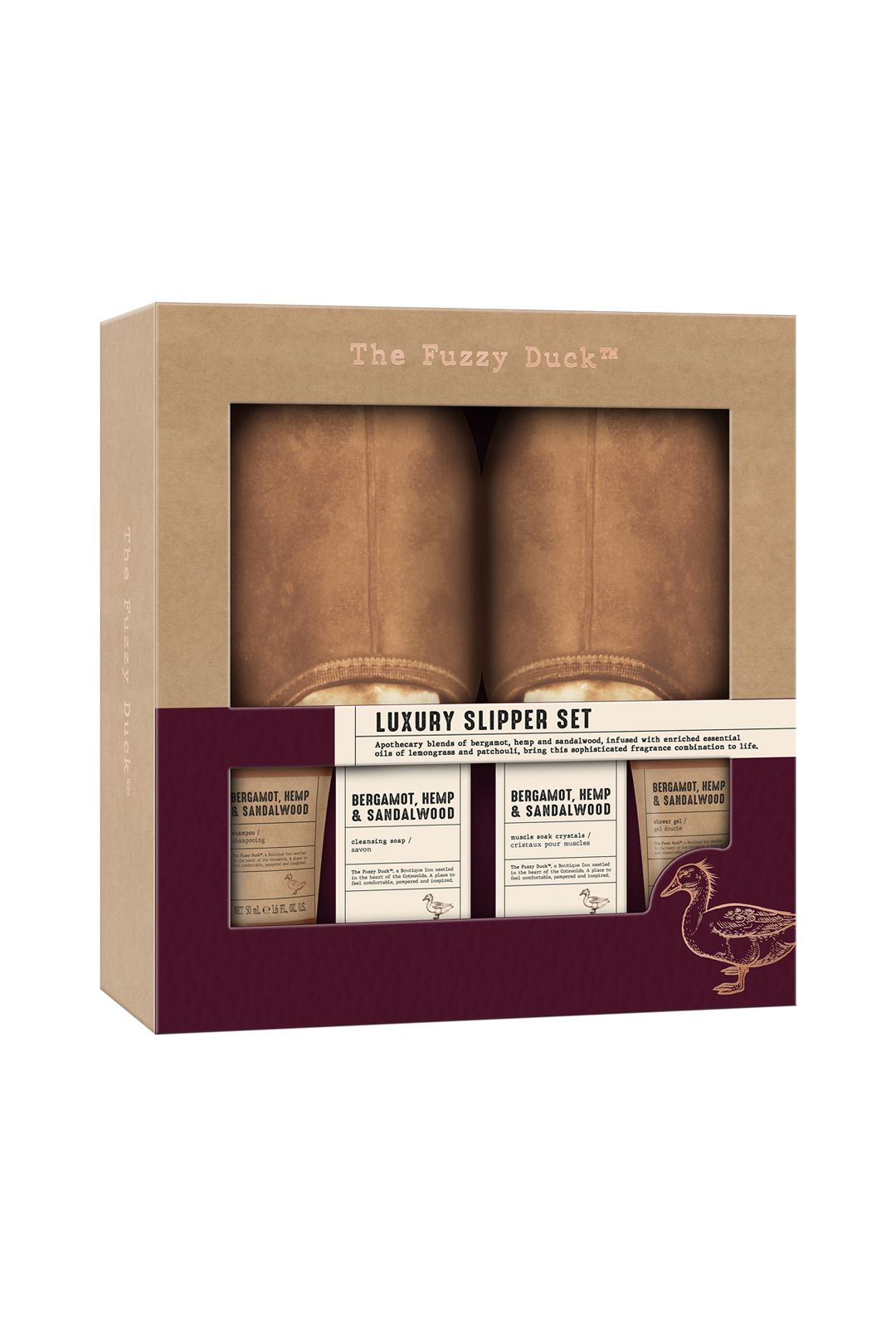 Baylis & Harding The Fuzzy Duck Bergamot, Hemp & Sandalwood Men's Luxury Slipper Gift Set Multi image 2