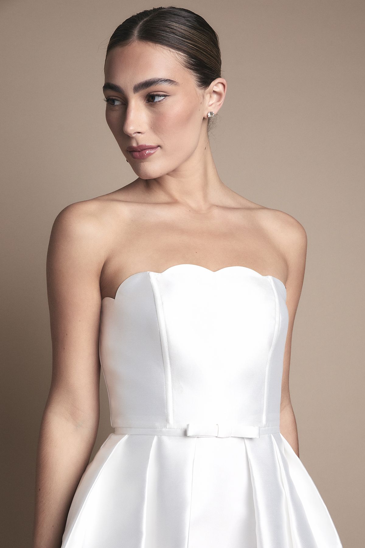 Coast Scalloped Strapless Midi Wedding Dress Ivory image 4