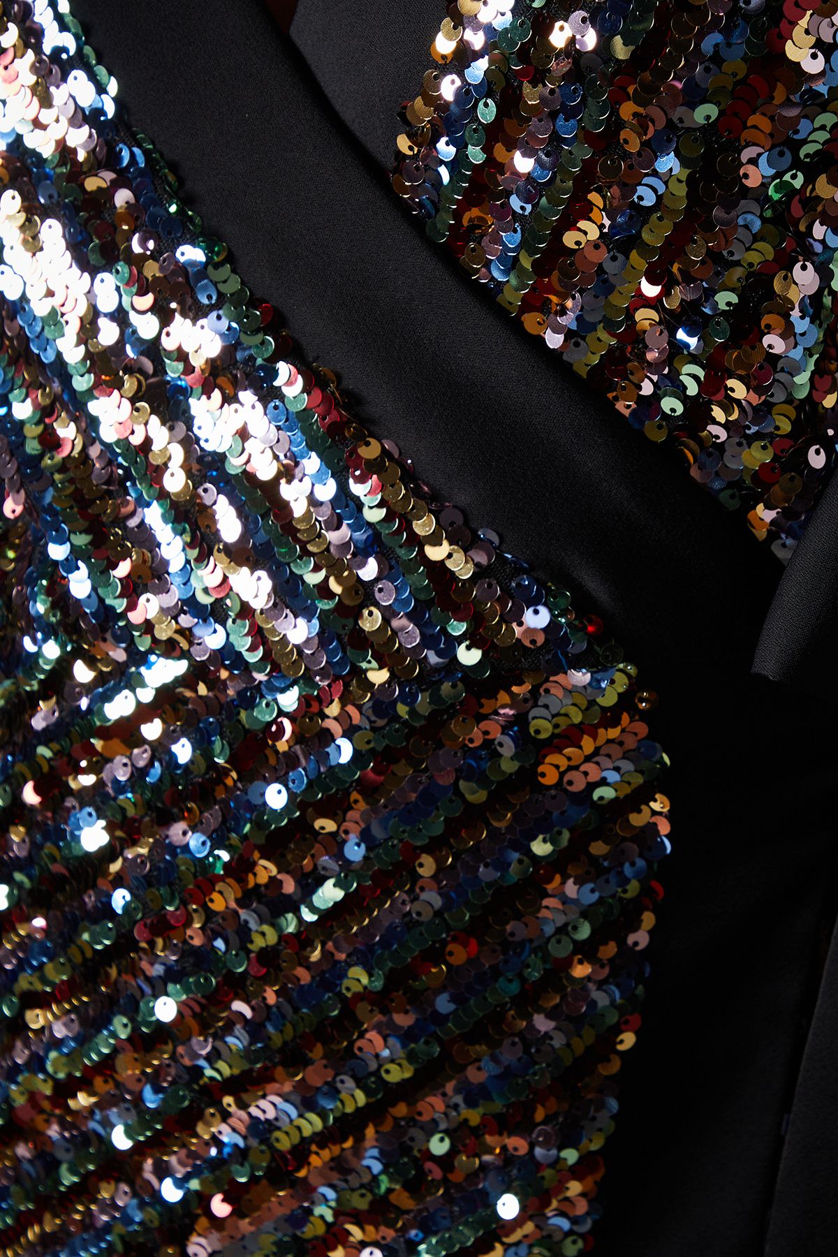 Coast Party Rainbow Sequin Long Sleeve Satin Midi Dress Multi image 5