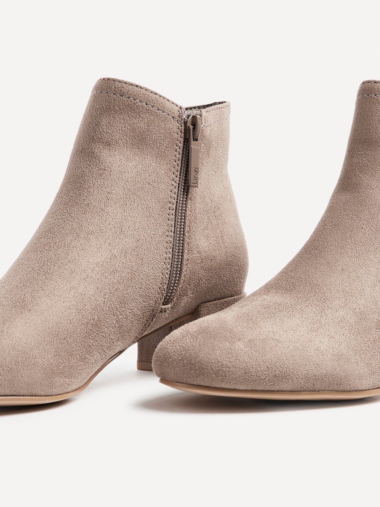 Linzi Manor Mocha Faux Suede Block Heeled Ankle Boot image 4