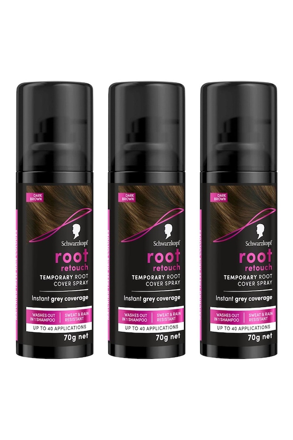 Schwarzkopf Root Retouch 'Root Cover Spray' Dark Brown 70g 3 Pack