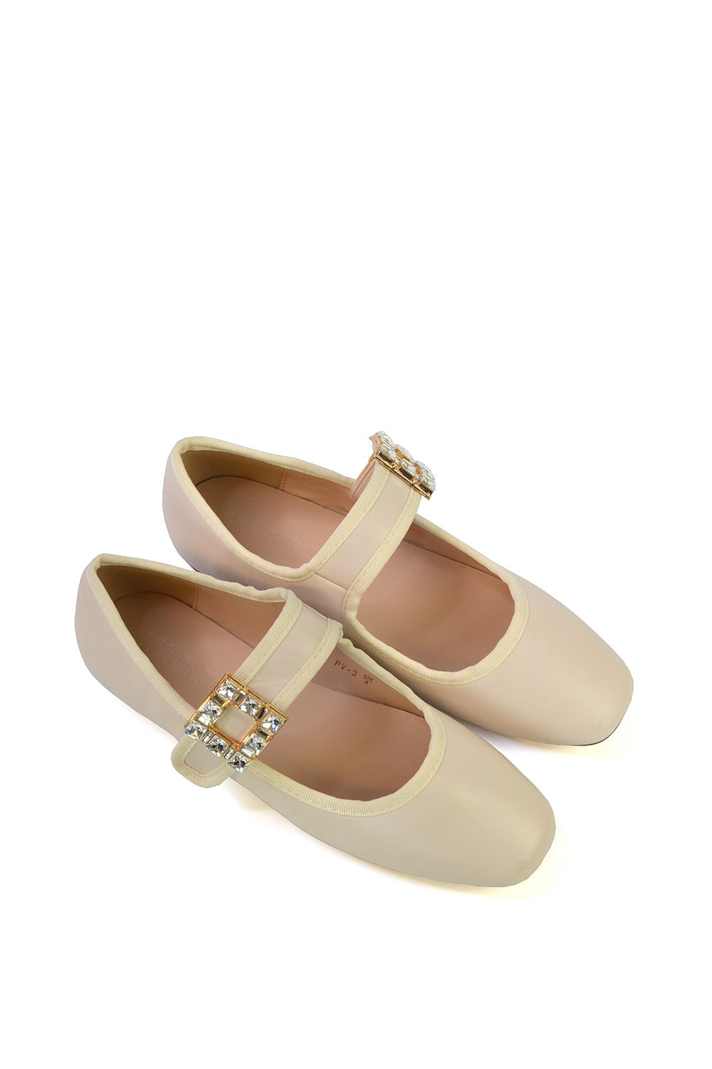 XY London 'Rhyse' Mary Jane Diamante Buckle Square Toe Pumps image 4