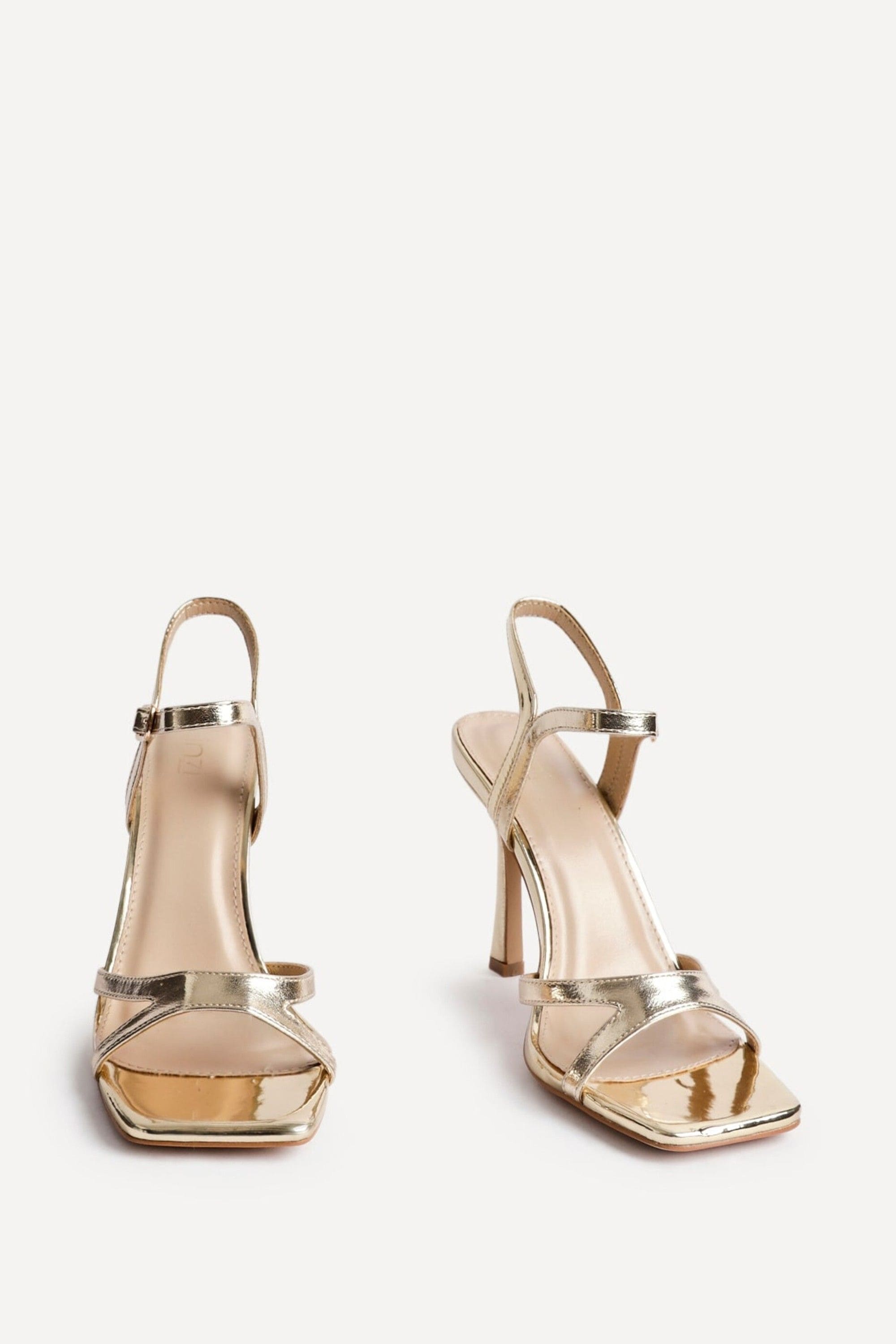 Linzi Empress Gold Faux Leather Stiletto Heeled Sandal image 3