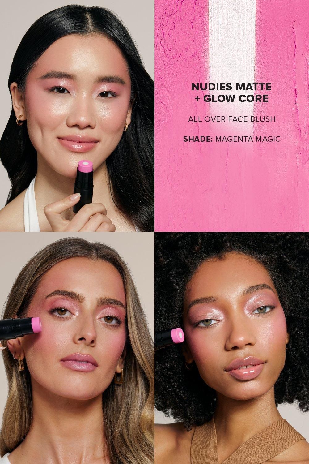 Nudestix Nudies Matte + Glow Core All Over Face Blush Magenta Magic image 3