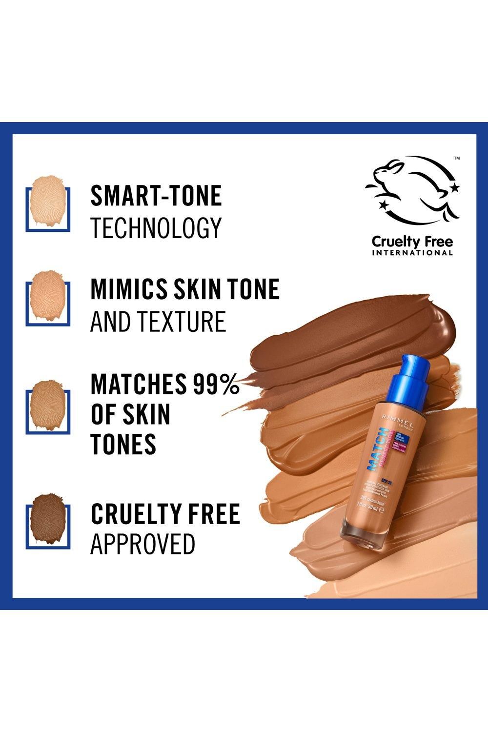 Rimmel London Match Perfection Foundation 010 Light Porcelain image 3