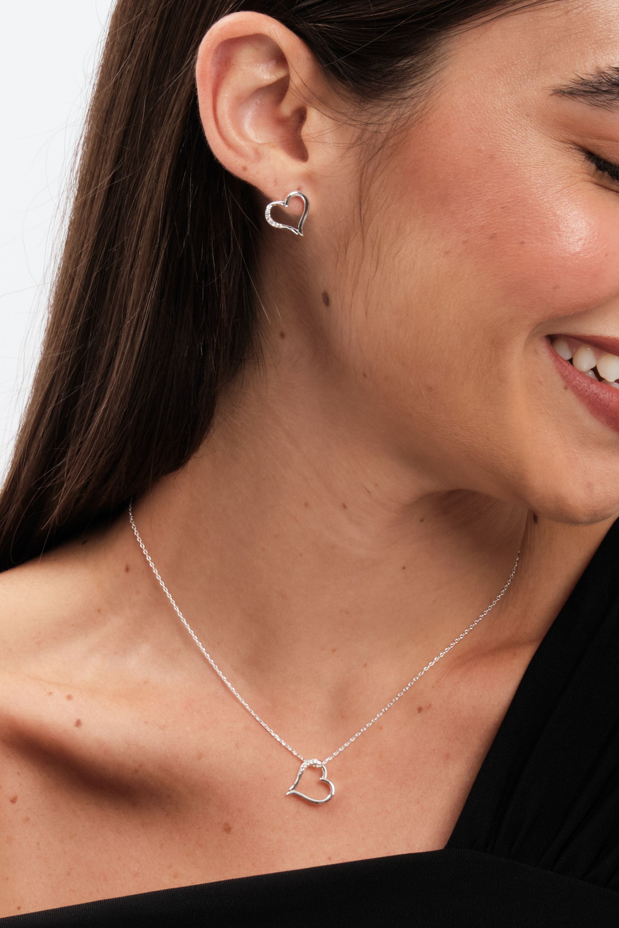 Inicio Silver Plated Heart Pendant Set - Gift Box image 3