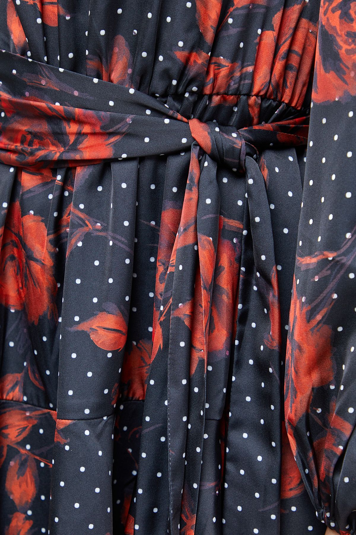 Oasis High Neck Printed Long Sleeve Mini Dress With Belt Floral image 5