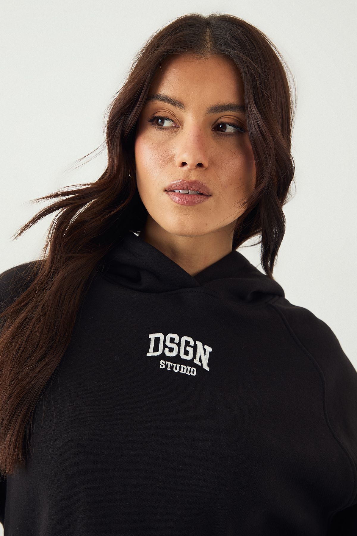 DSGN Studio DSGN Studio Collegiate Embroidered Oversized Hoodie Black image 4