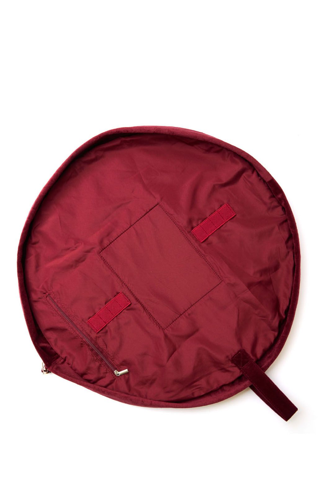 The Flat Lay Co Drawstring Makeup Bag - Ditsy Roses & Flowers Burgundy Embroidered Velvet Multi image 6