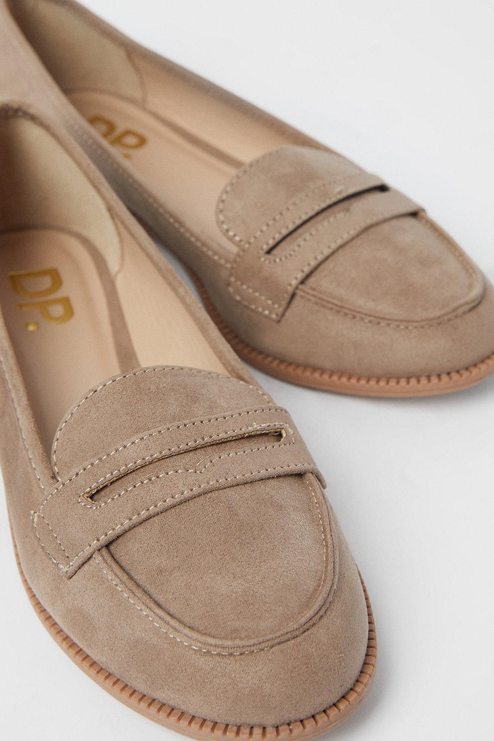 Dorothy Perkins Wide Fit Lara Penny Loafers Taupe image 4