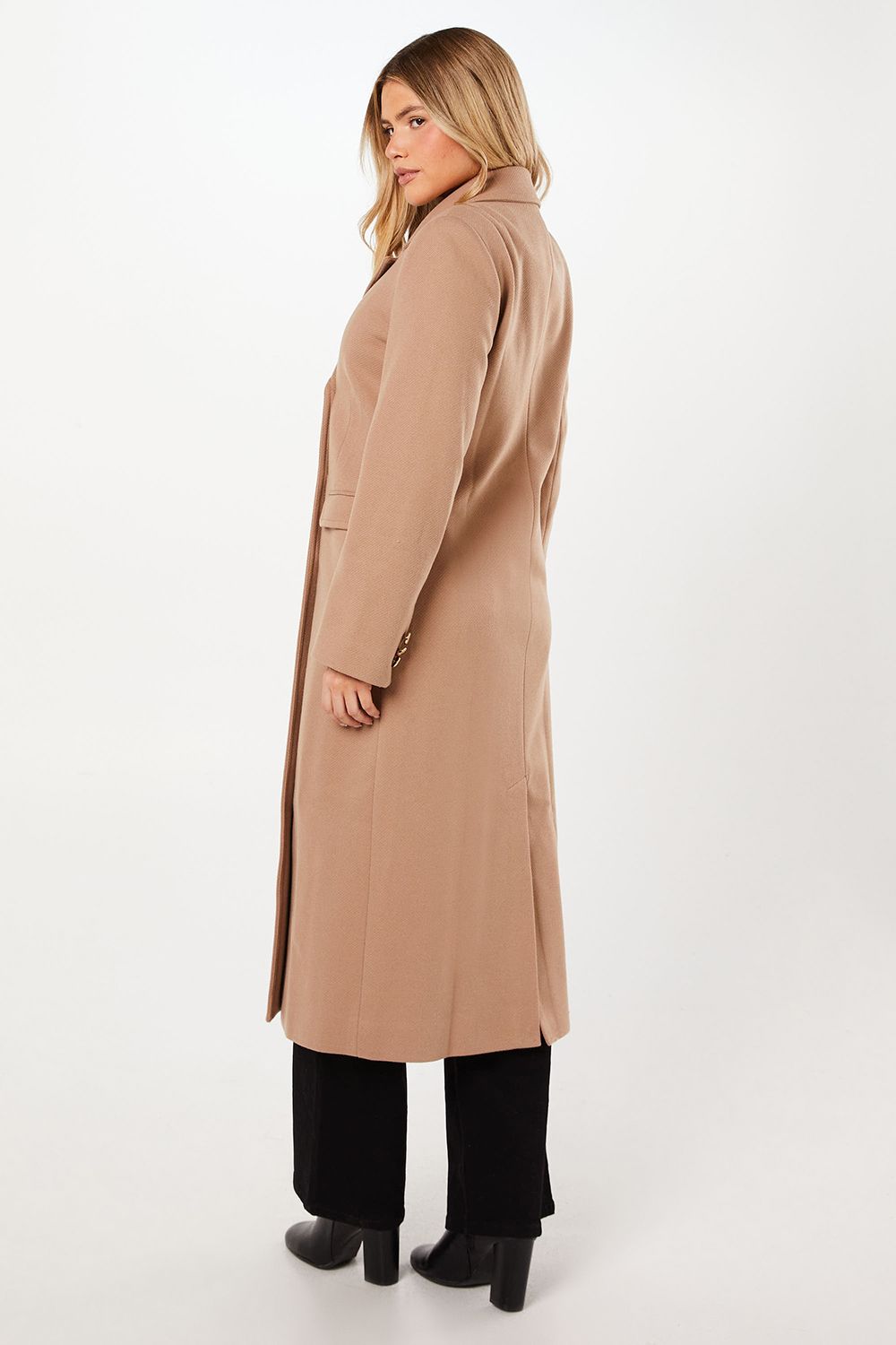 Dorothy Perkins Military Double Breasted Maxi Coat Camel image 4