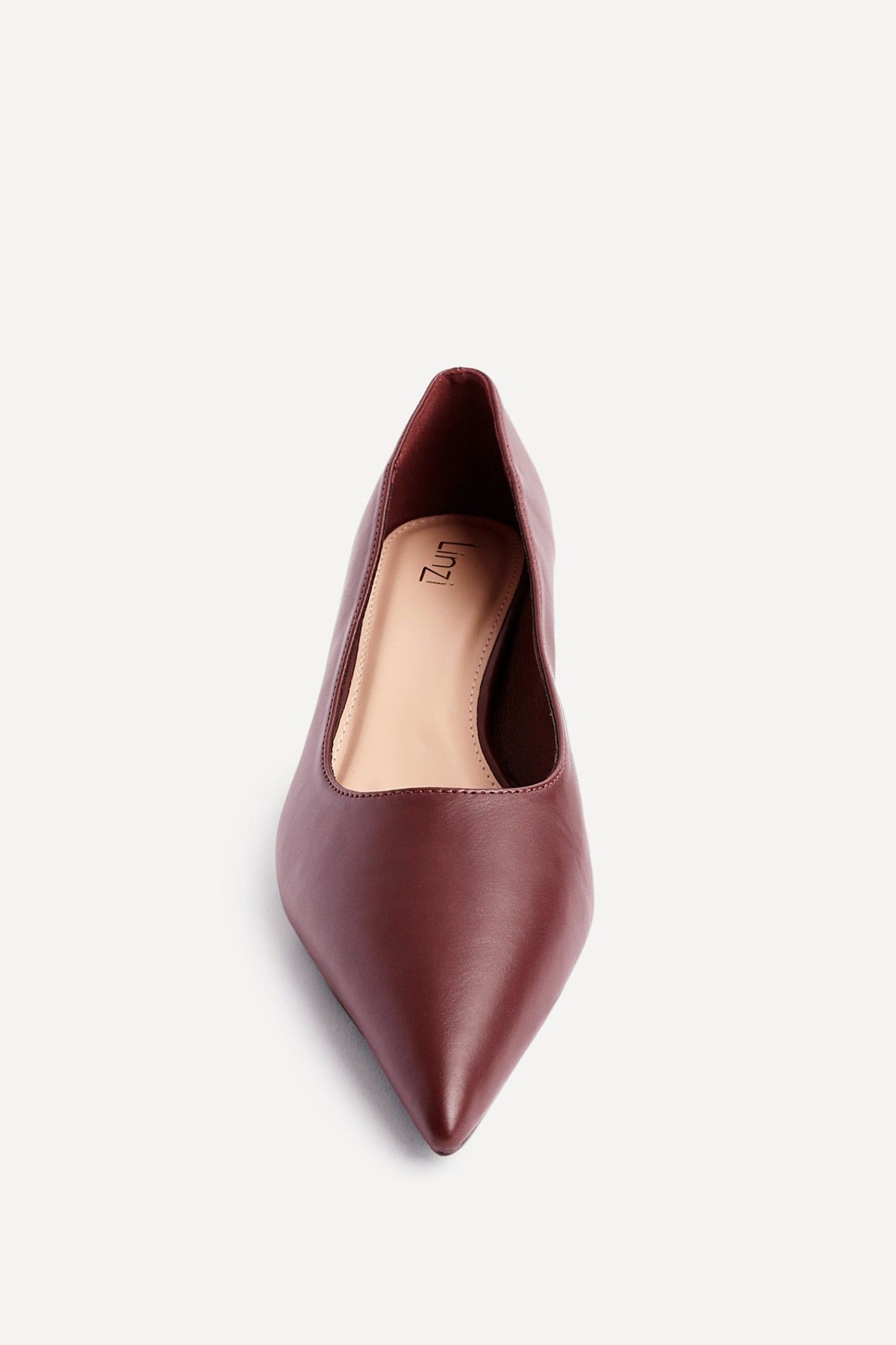 Linzi Zola Burgundy Faux Leather Kitten Court Heel image 4