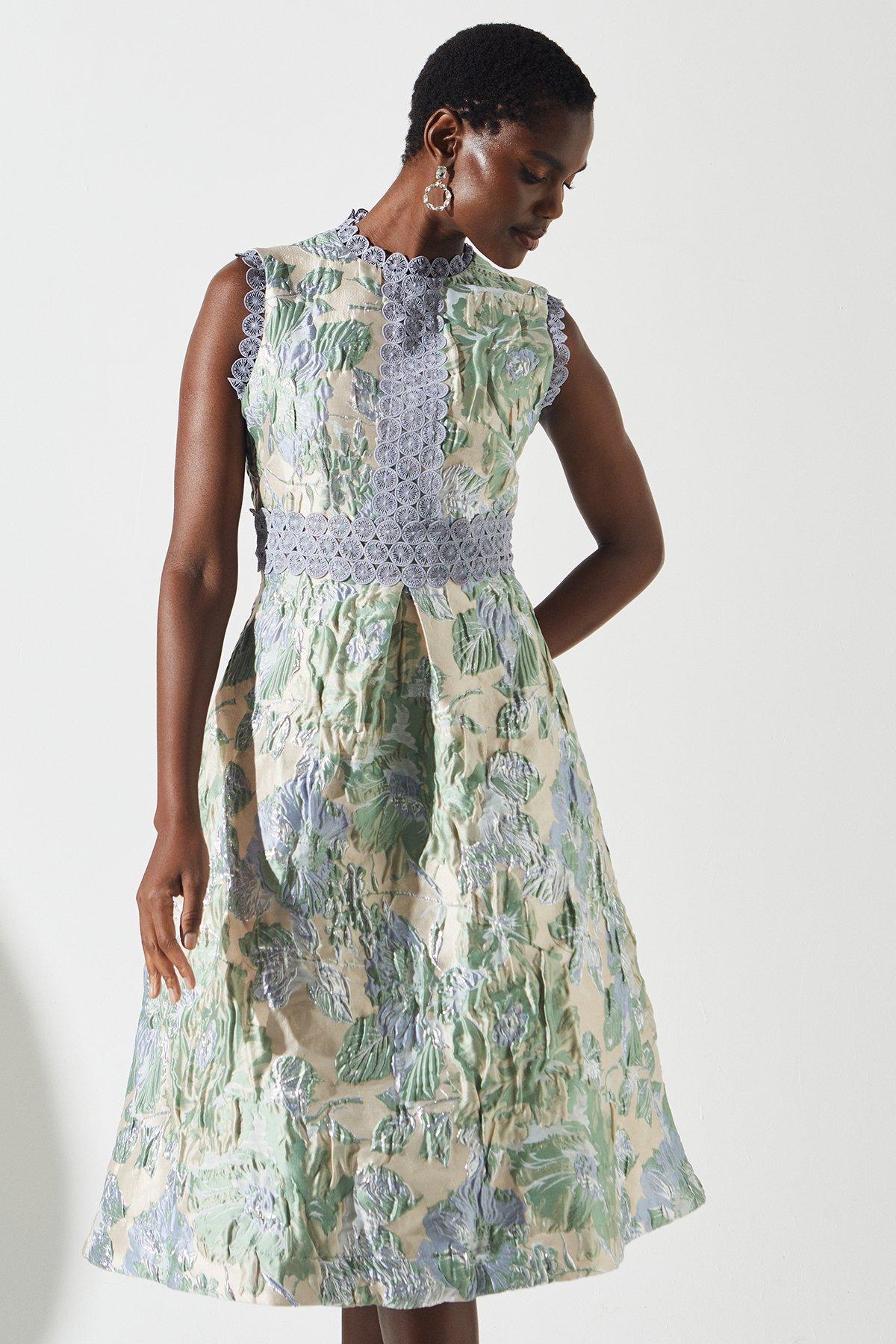 Coast Lace Trim Sleeveless Skater Dress Multi image 2