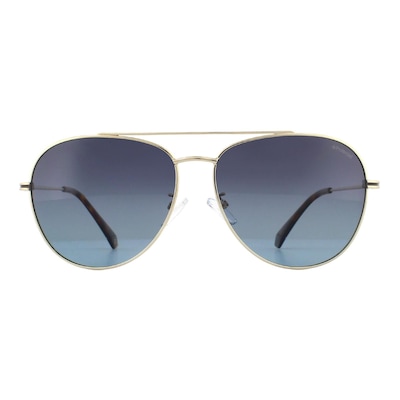 Polaroid Aviator Gold Grey Gradient Polarized Sunglasses