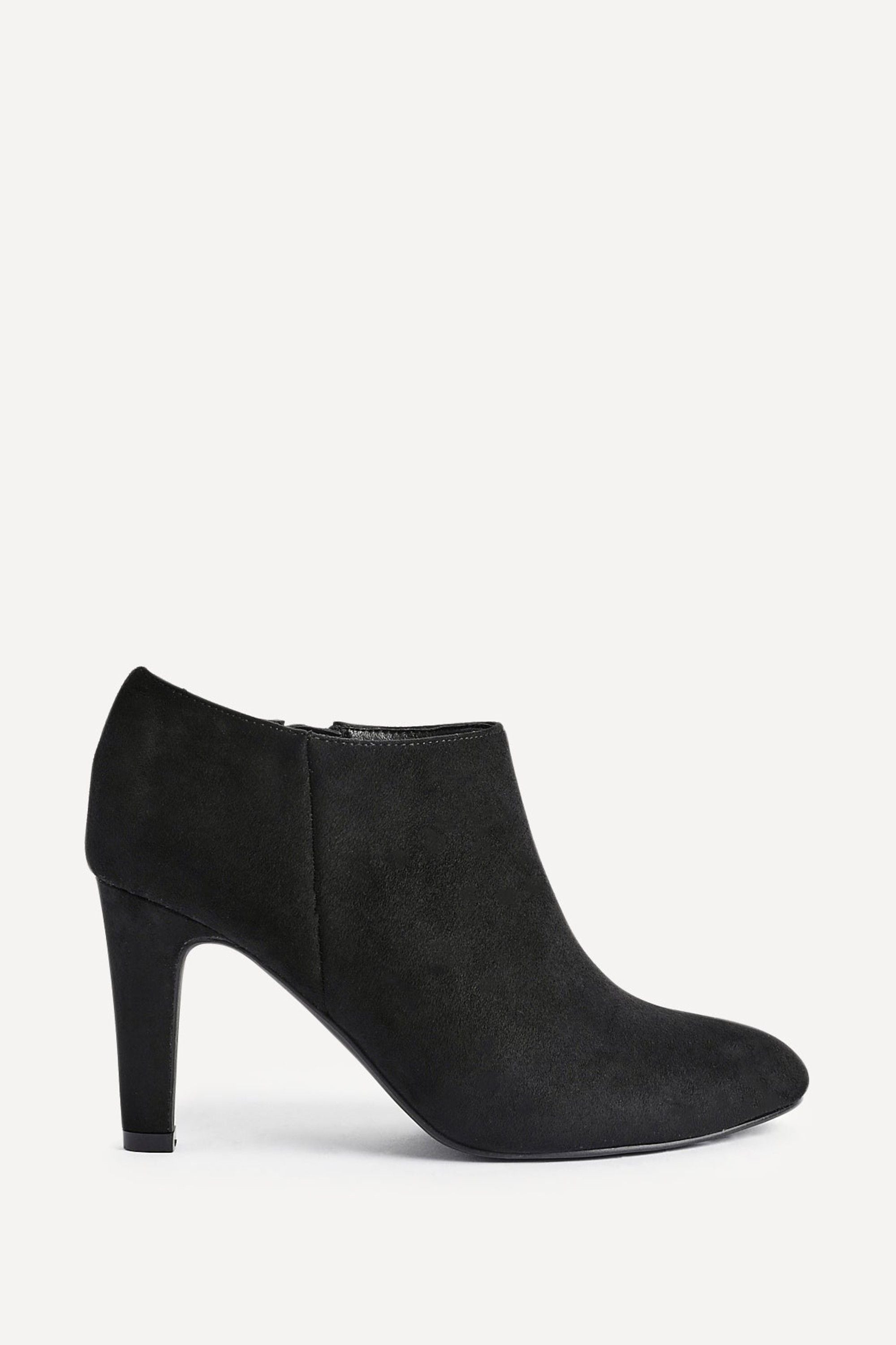 Linzi Wise Black Faux Suede Low Cut Heeled Boot image 1