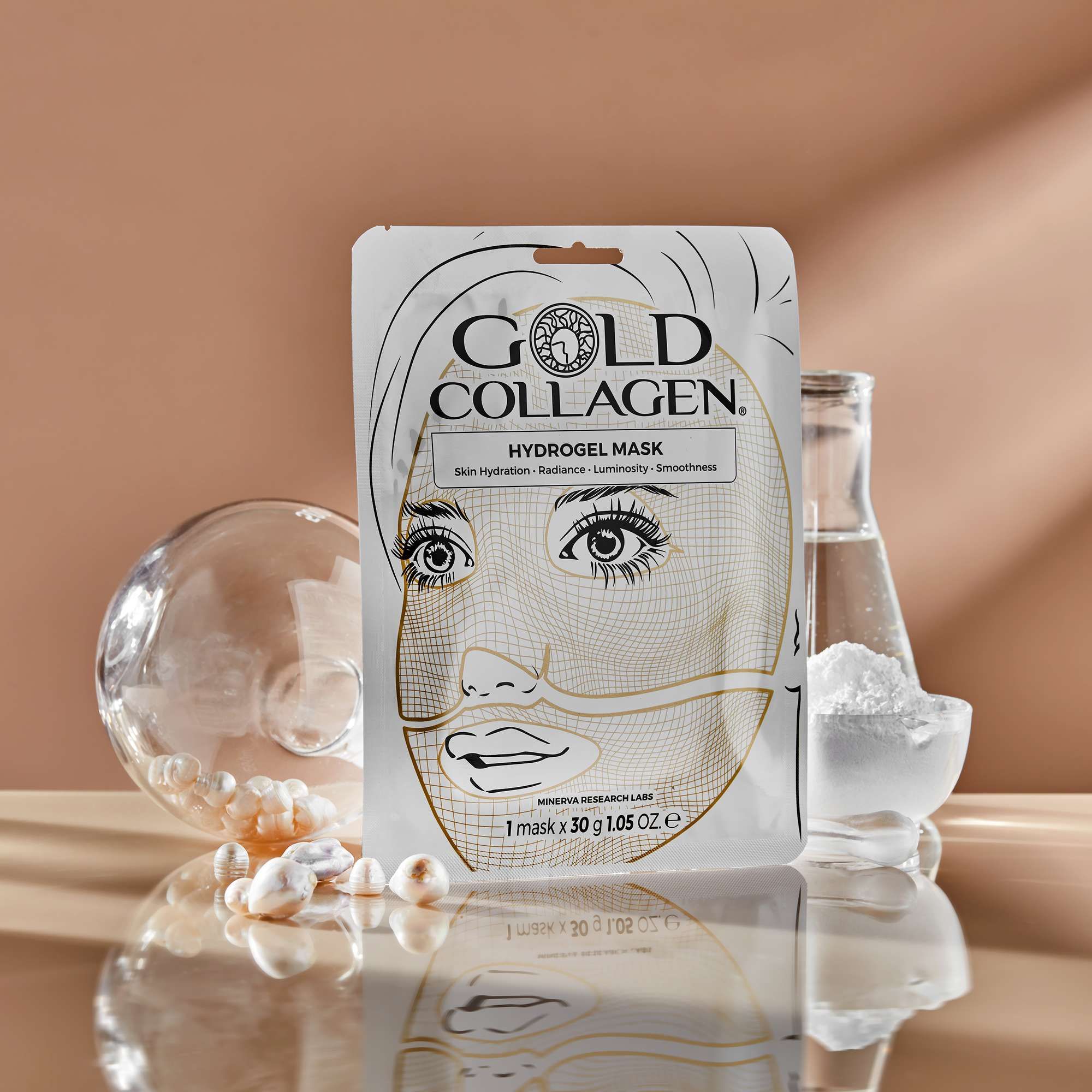 Gold Collagen Hydrogel Face Mask Set 4 x 30g image 2