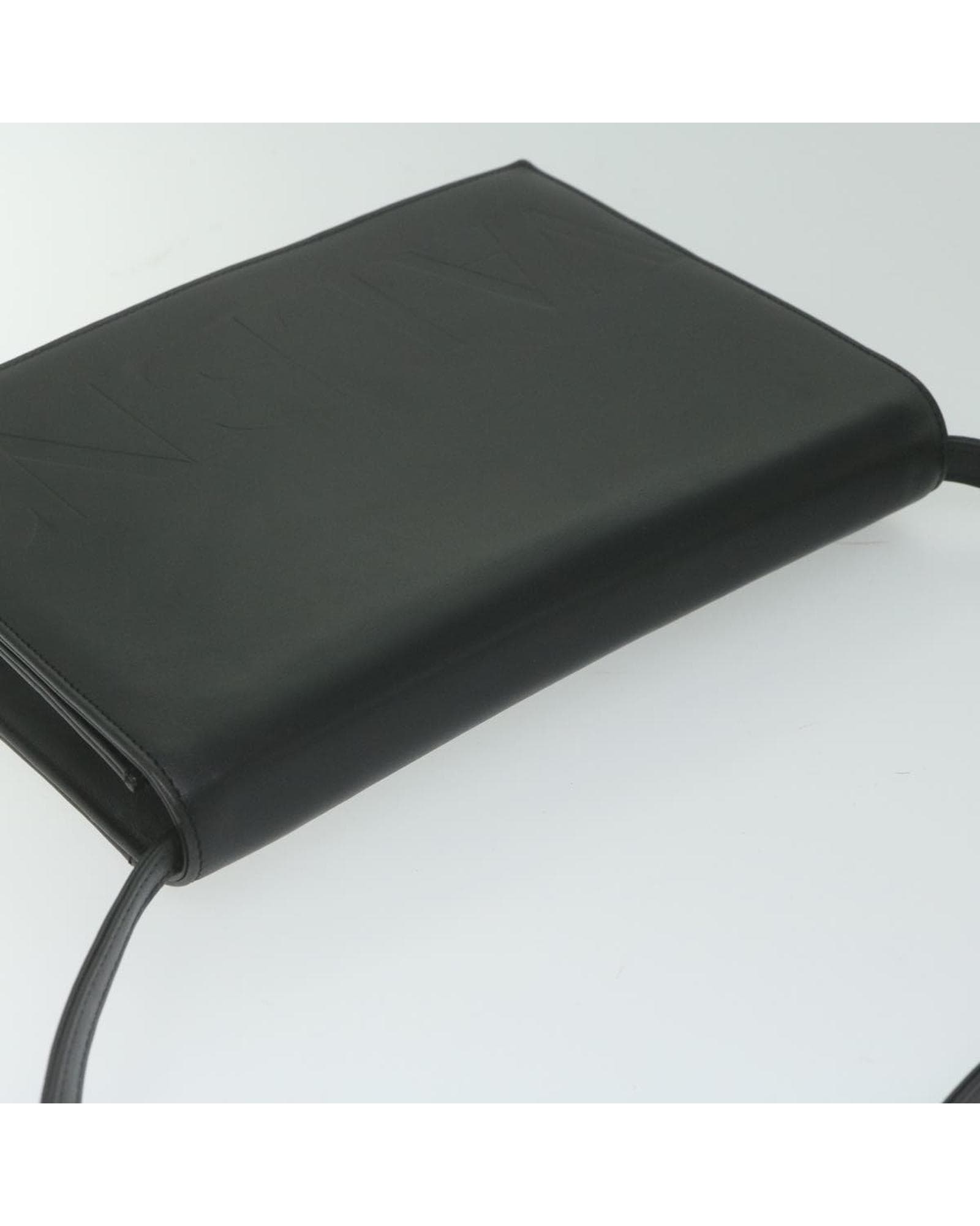 Valentino Preloved Shoulder Bag Embossed Logo Wo - Black image 7