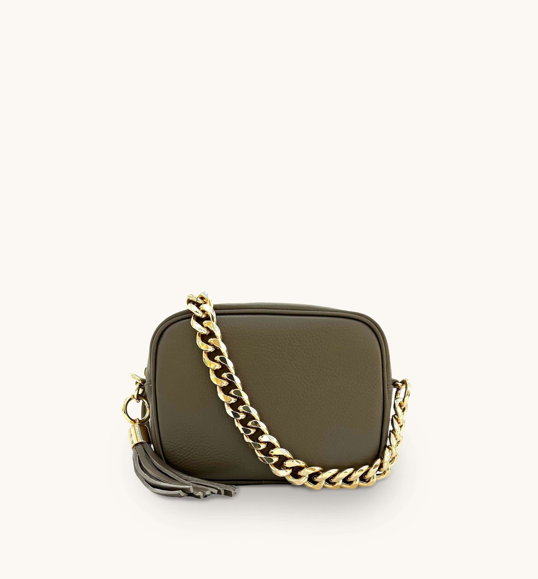 Apatchy London Leather Crossbody Bag With Gold Chain Shoulder Strap image 1