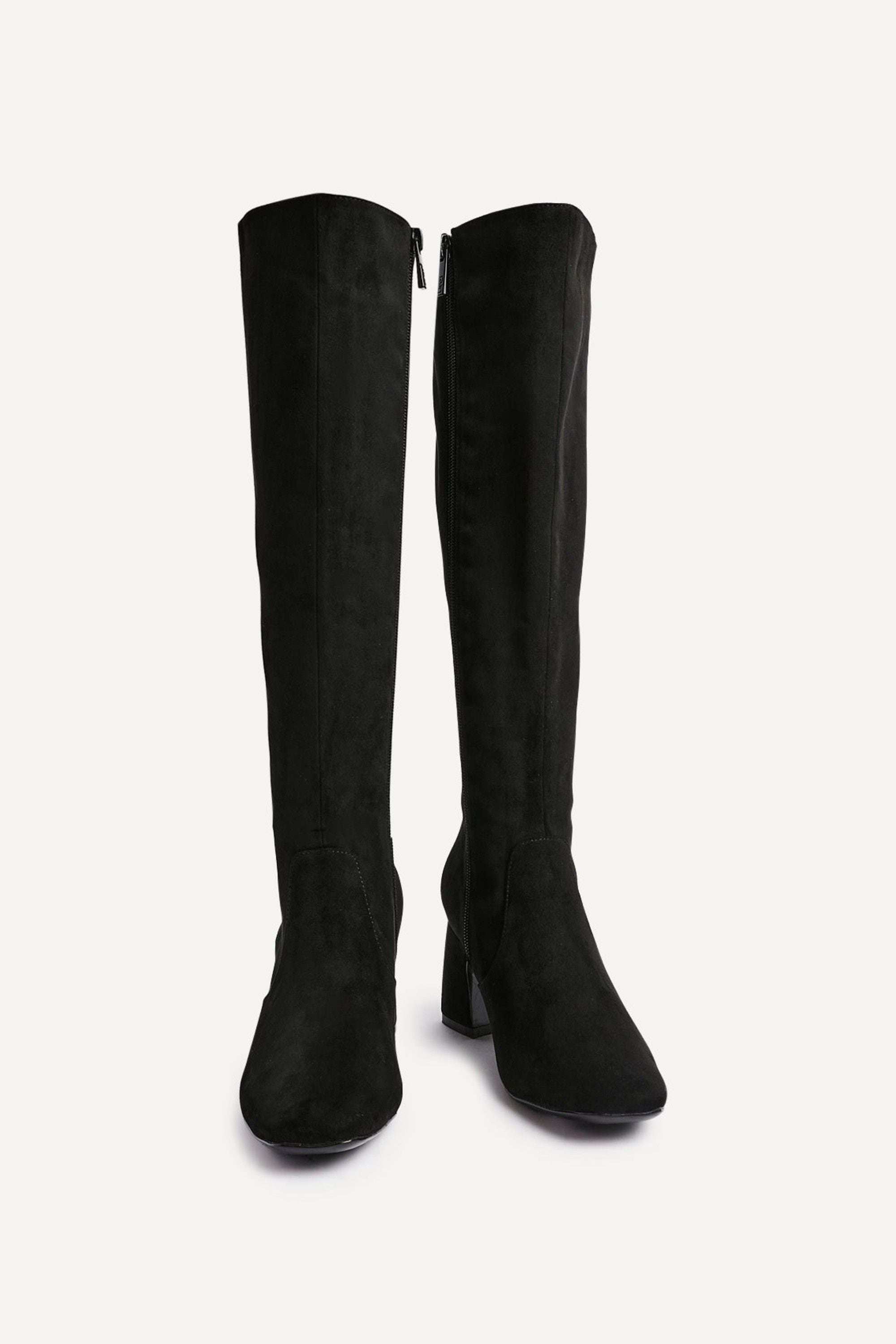 Linzi Slate Black Faux Suede Knee High Boot image 3