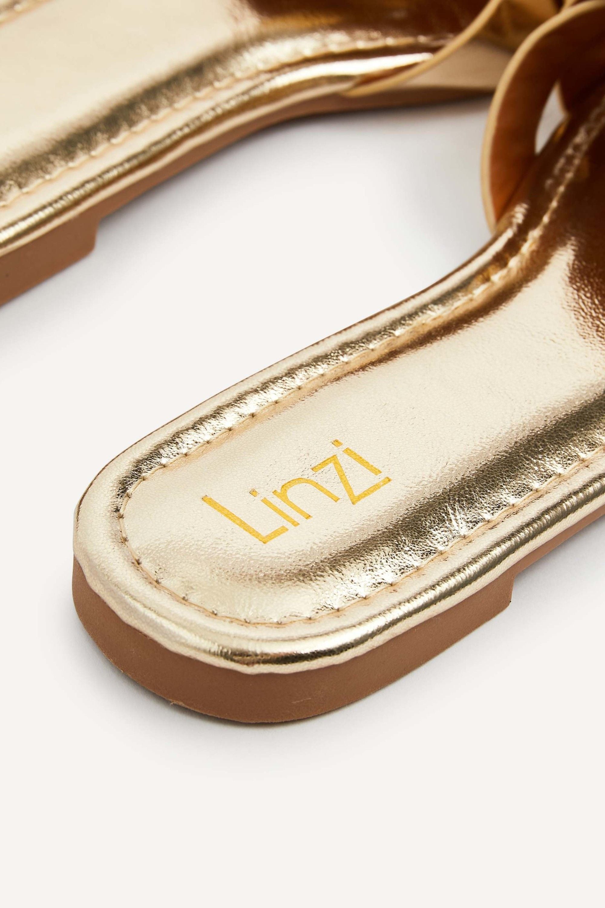 Linzi Fletcher Gold Slider Sandals image 5