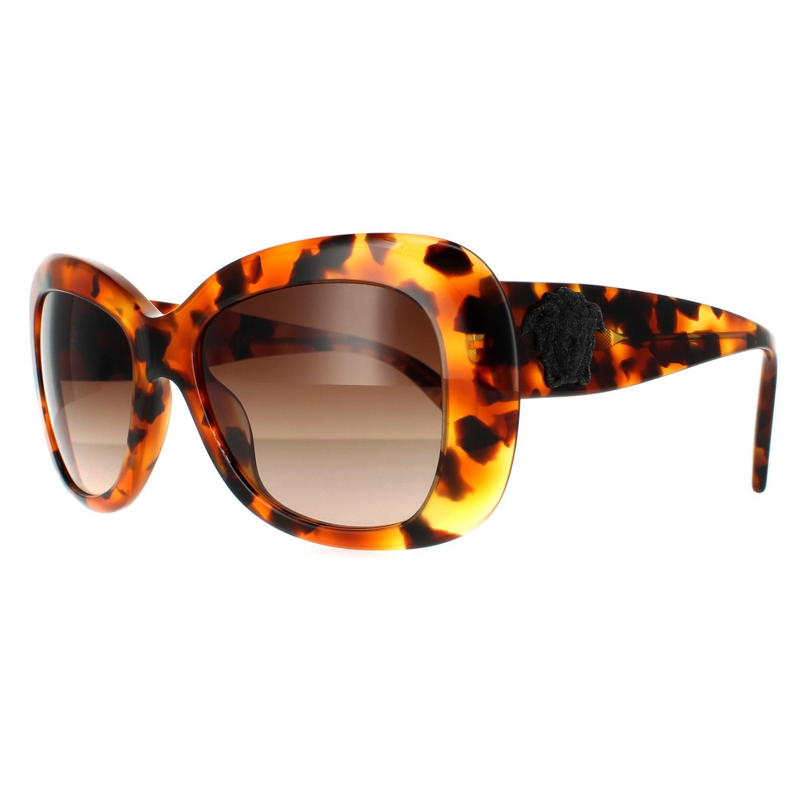 Versace Rectangle Light Havana Brown Gradient Sunglasses image 2