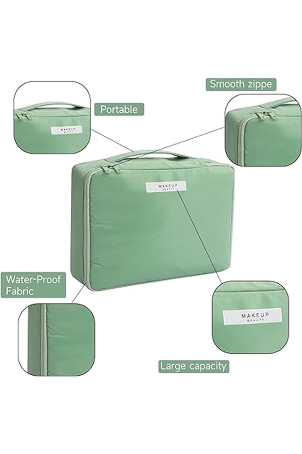 SHEONLY Travel Toiletry Bag Travel Makeup Bag  for Women and Girls Portable Cosmetic Bag For Home Dormitory (with Brush Holder) image 4