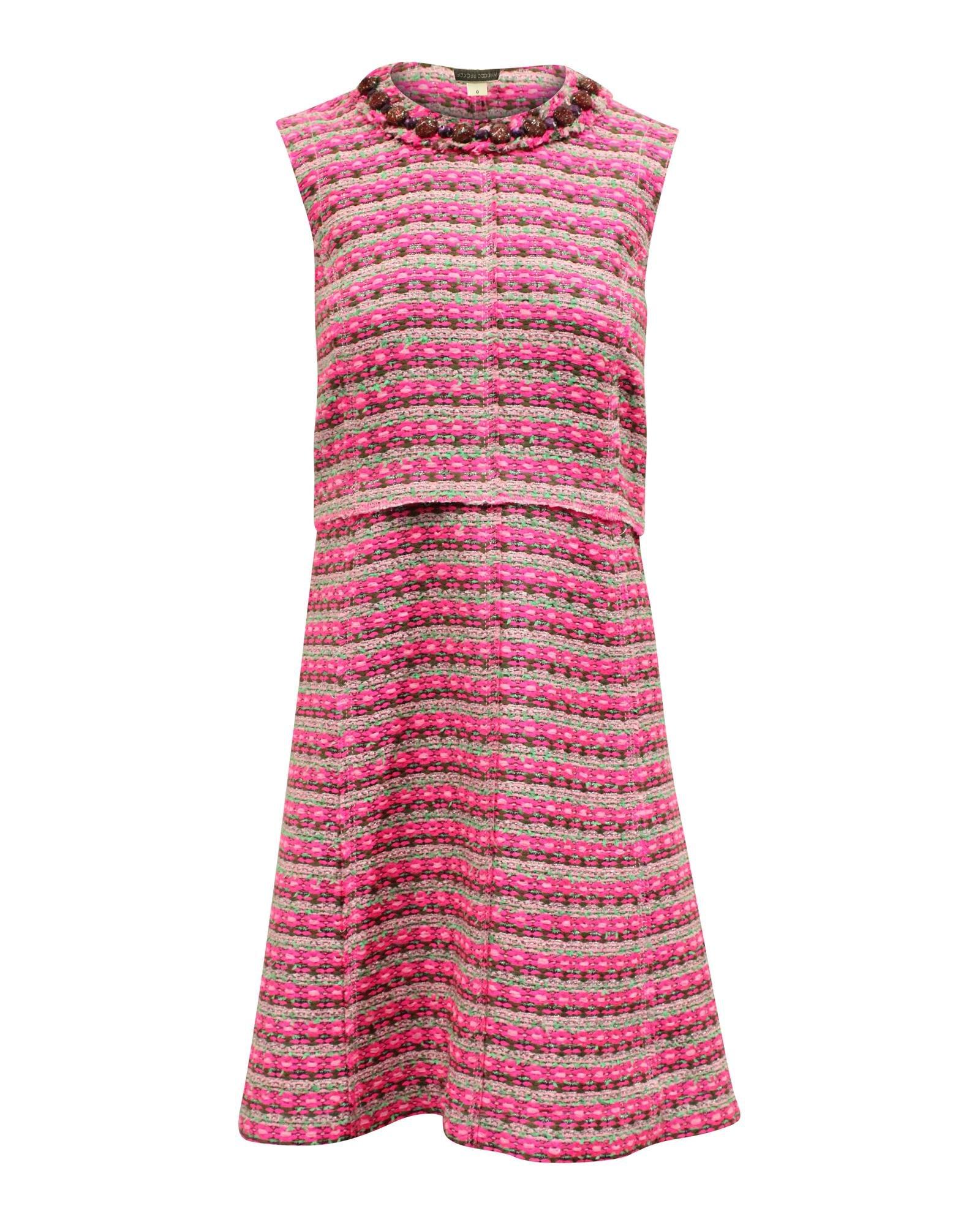 Marc Jacobs Preloved Sleeveless ALine Beaded Dress Wo - Pink Midi