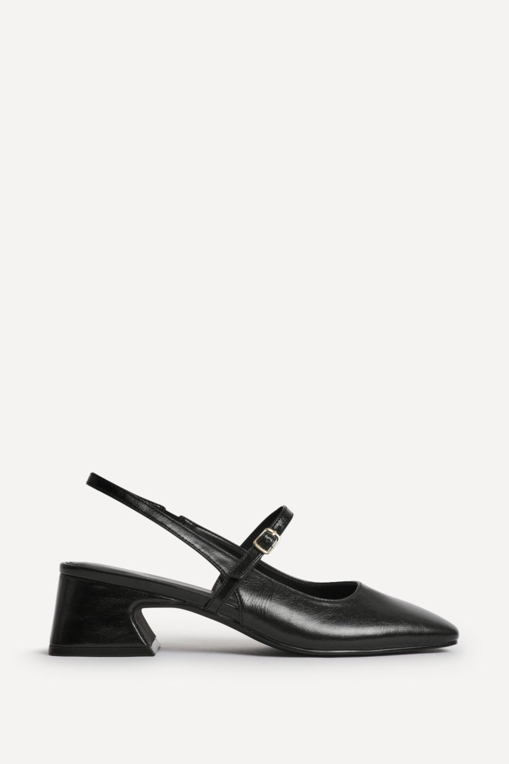Linzi Society Black Faux Leather Mary Jane Heels image 1