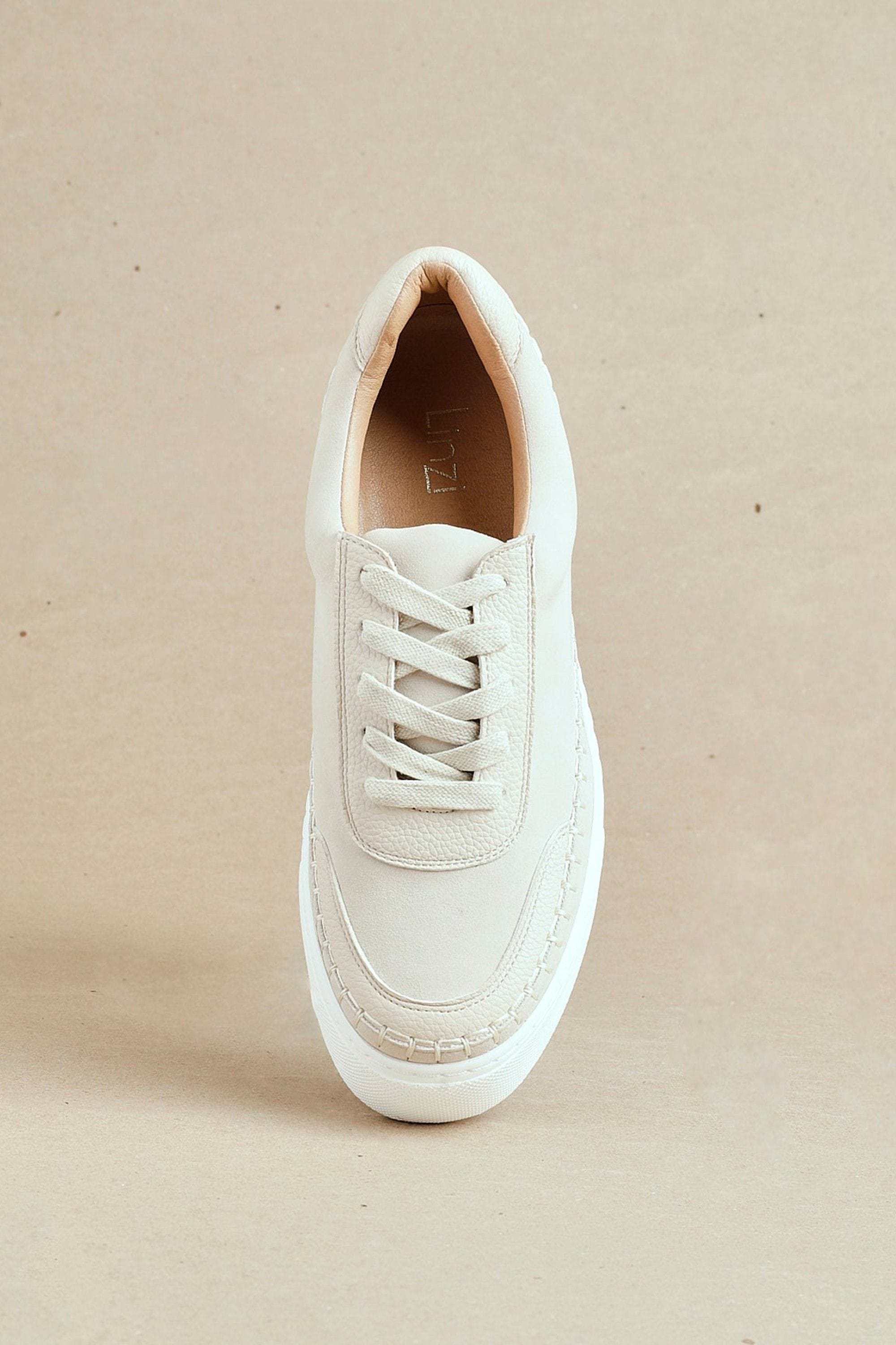 Linzi Harlem Nude Faux Suede and Leather Platform Trainer image 2