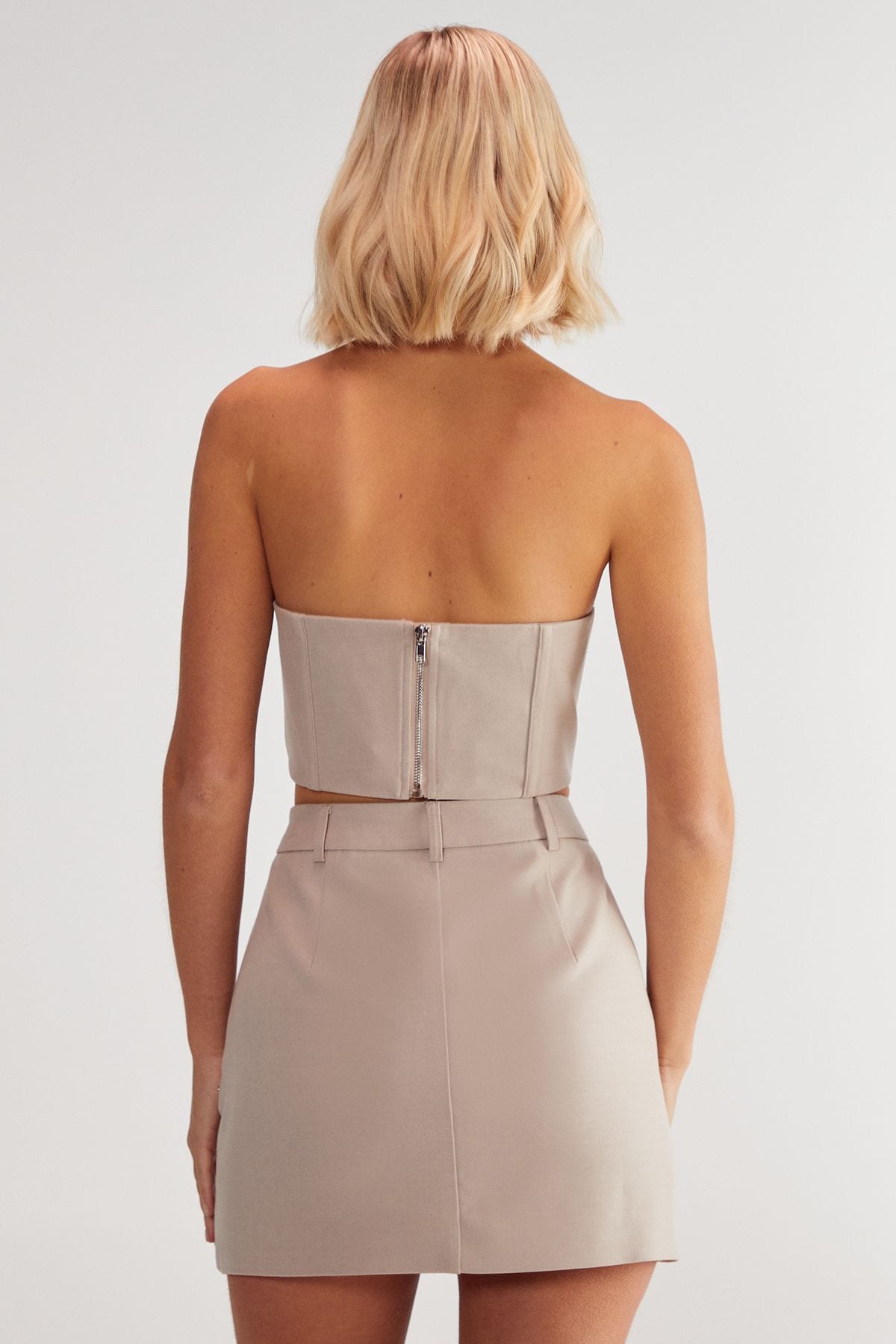 NastyGal Premium Tailored Studded Bralet Nude image 4