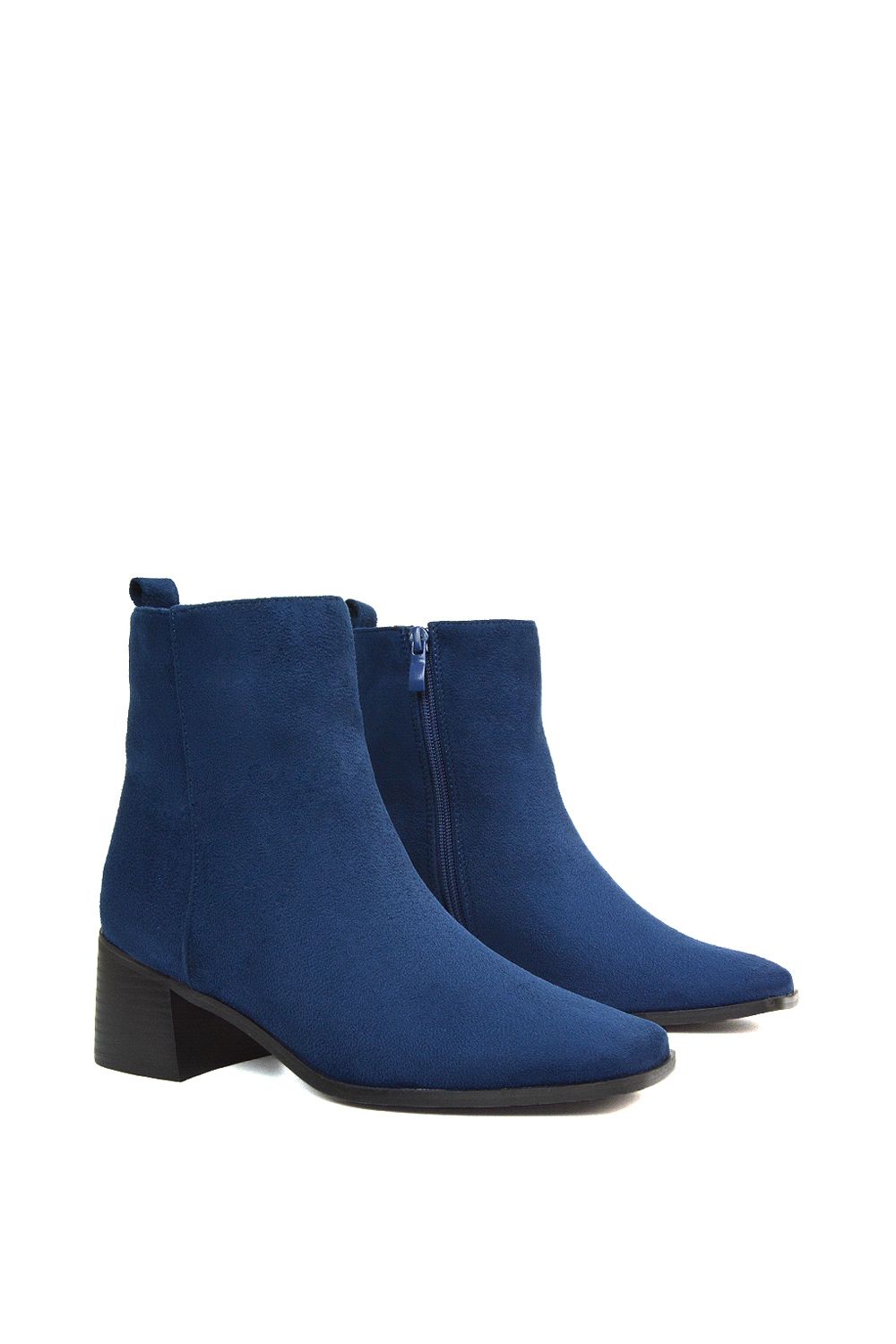 XY London 'Angela' Square Toe Low Heel Ankle Booties With Block Heel image 5