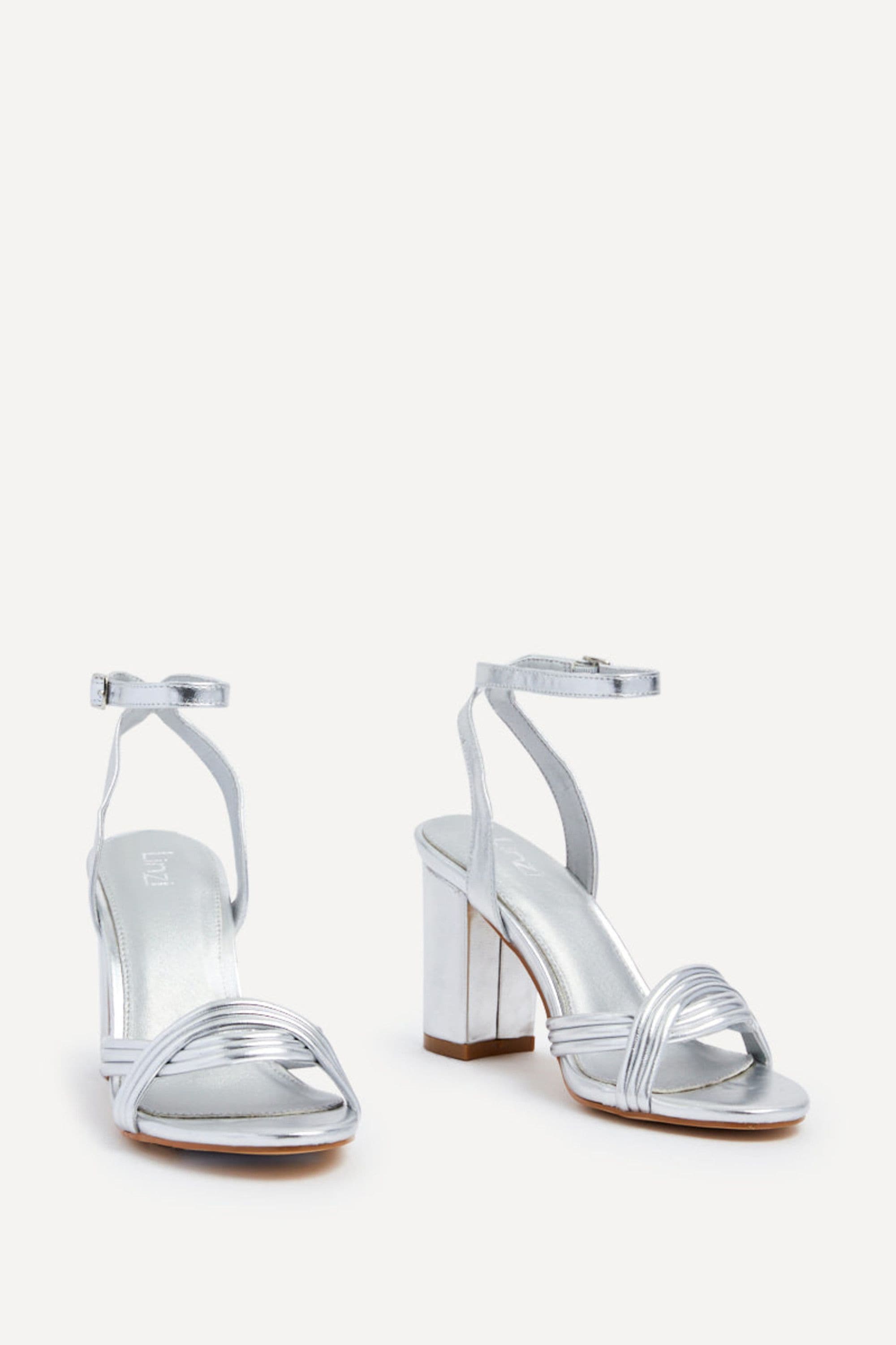 Linzi Regina Silver Faux Leather Intertwined Heels image 3