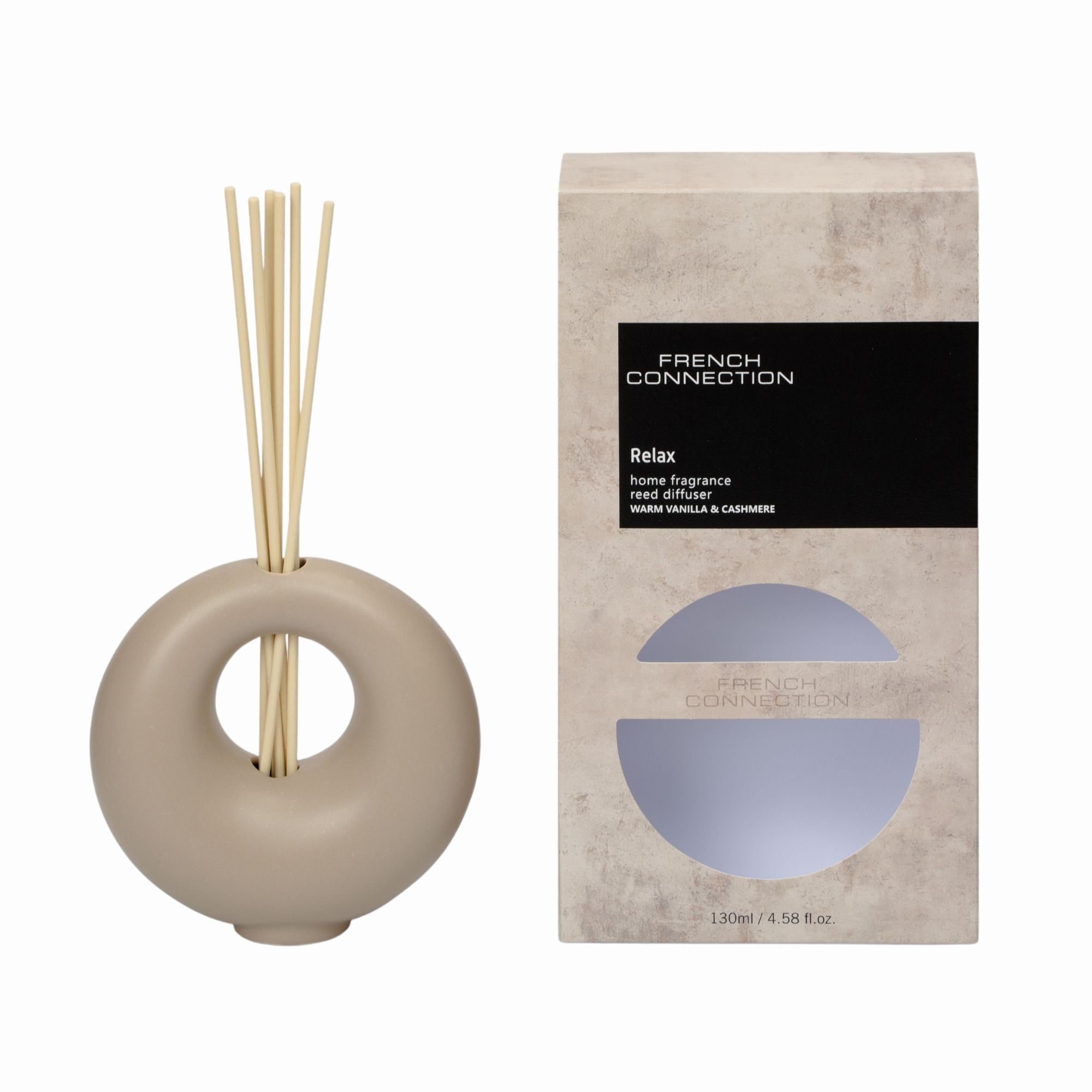 French Connection Warm Vanilla & Cashmere Reed Diffuser 130ML Stone Range image 2