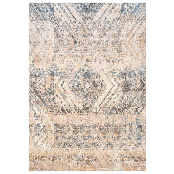 Kukoon Greige Distressed Diamond Area Rug