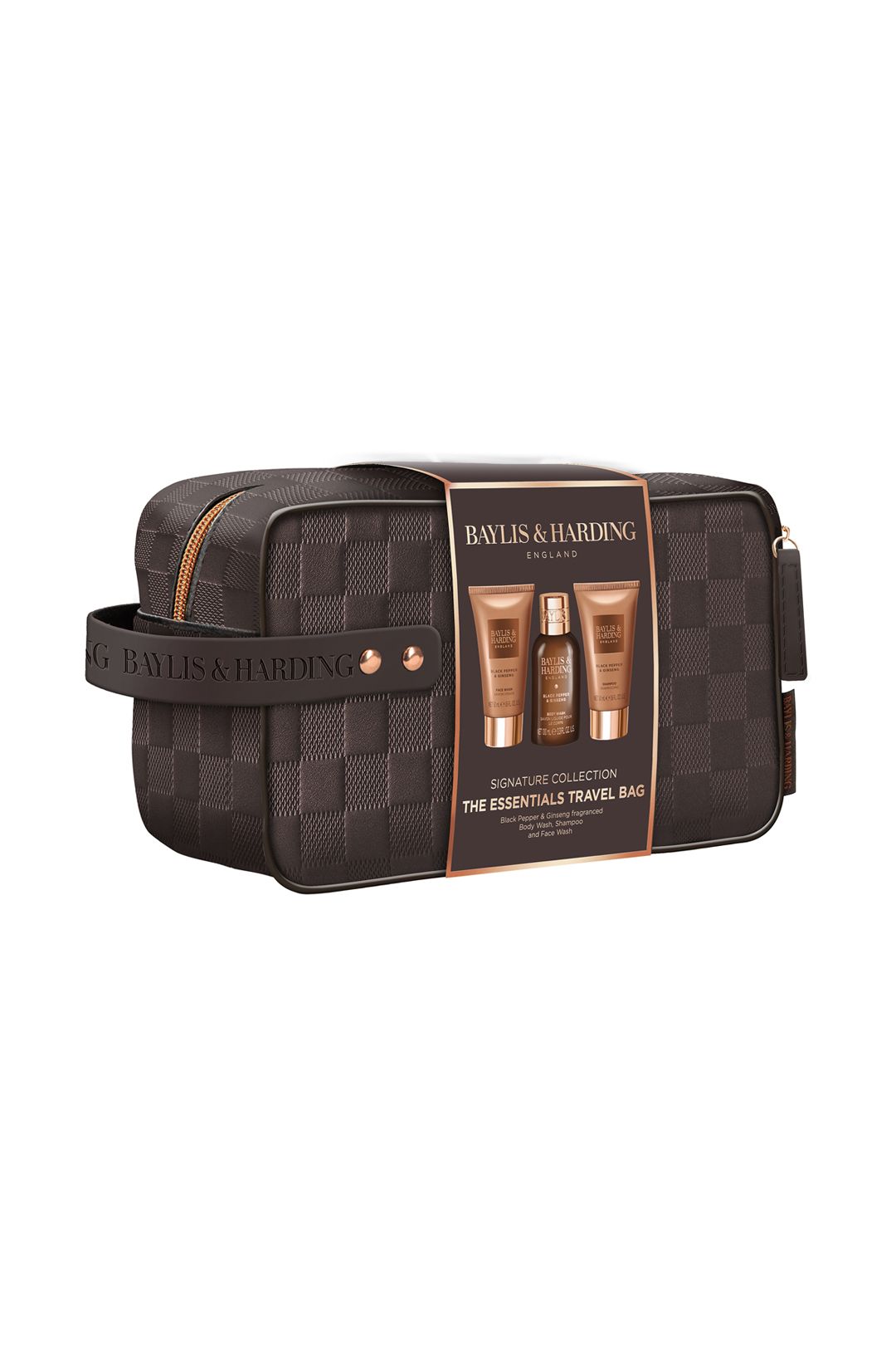Baylis & Harding Black Pepper & Ginseng Men's The Essentials Travel Wash Bag Gift Set Multi image 2