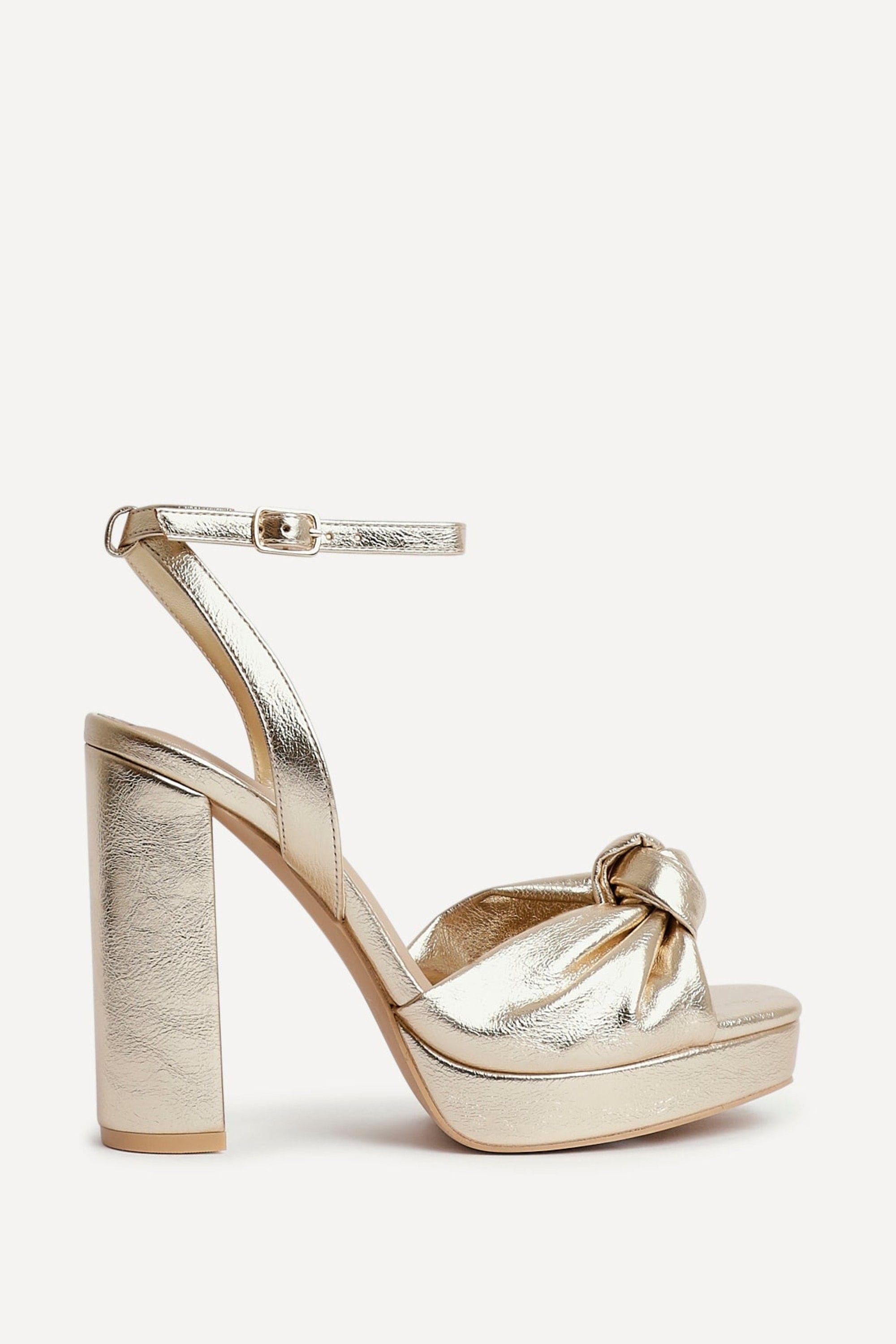 Linzi Ruba Gold Faux Leather Platform Heel image 1