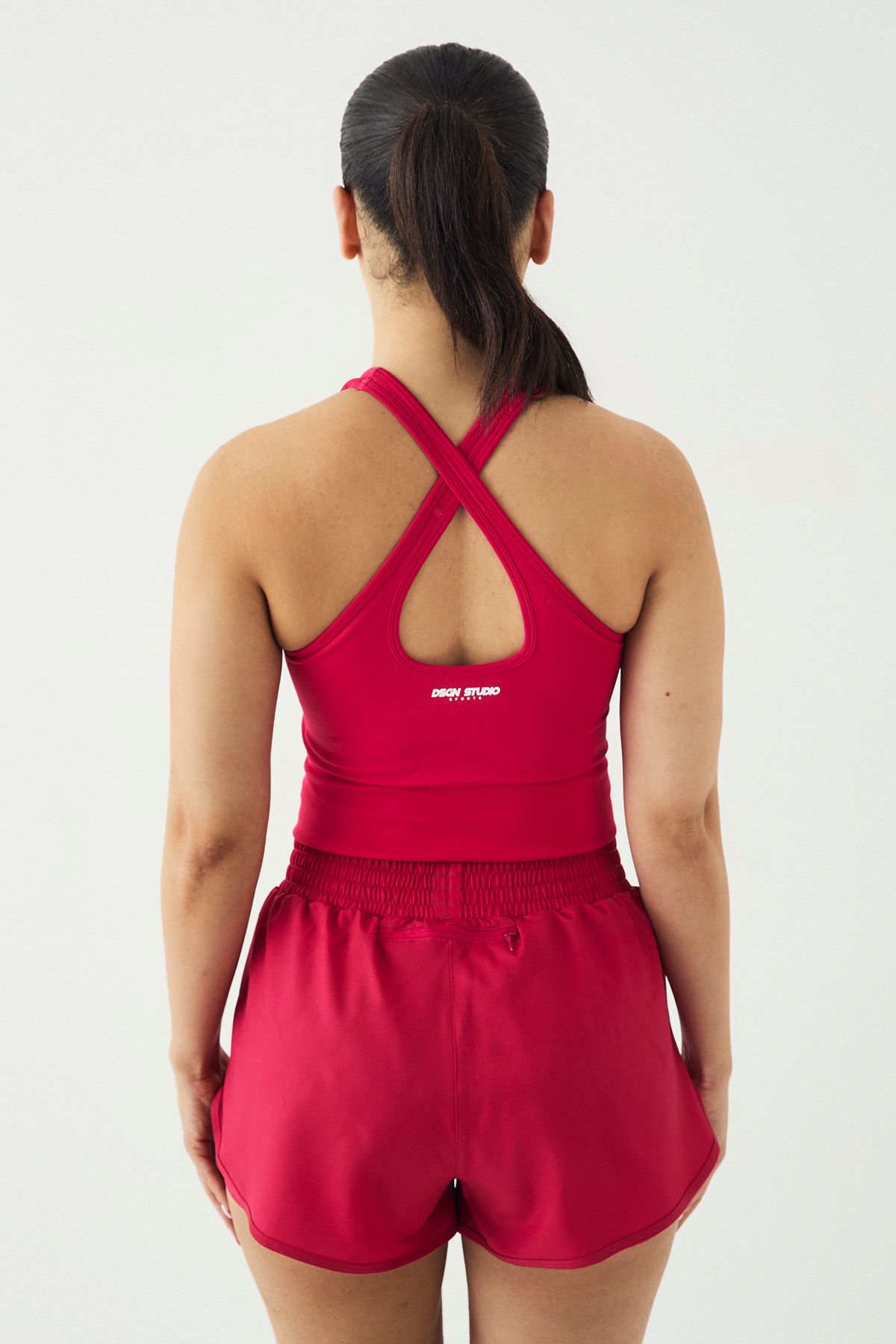 DSGN Studio DSGN Studio Corset Cross Back Sports Top Raspberry image 2