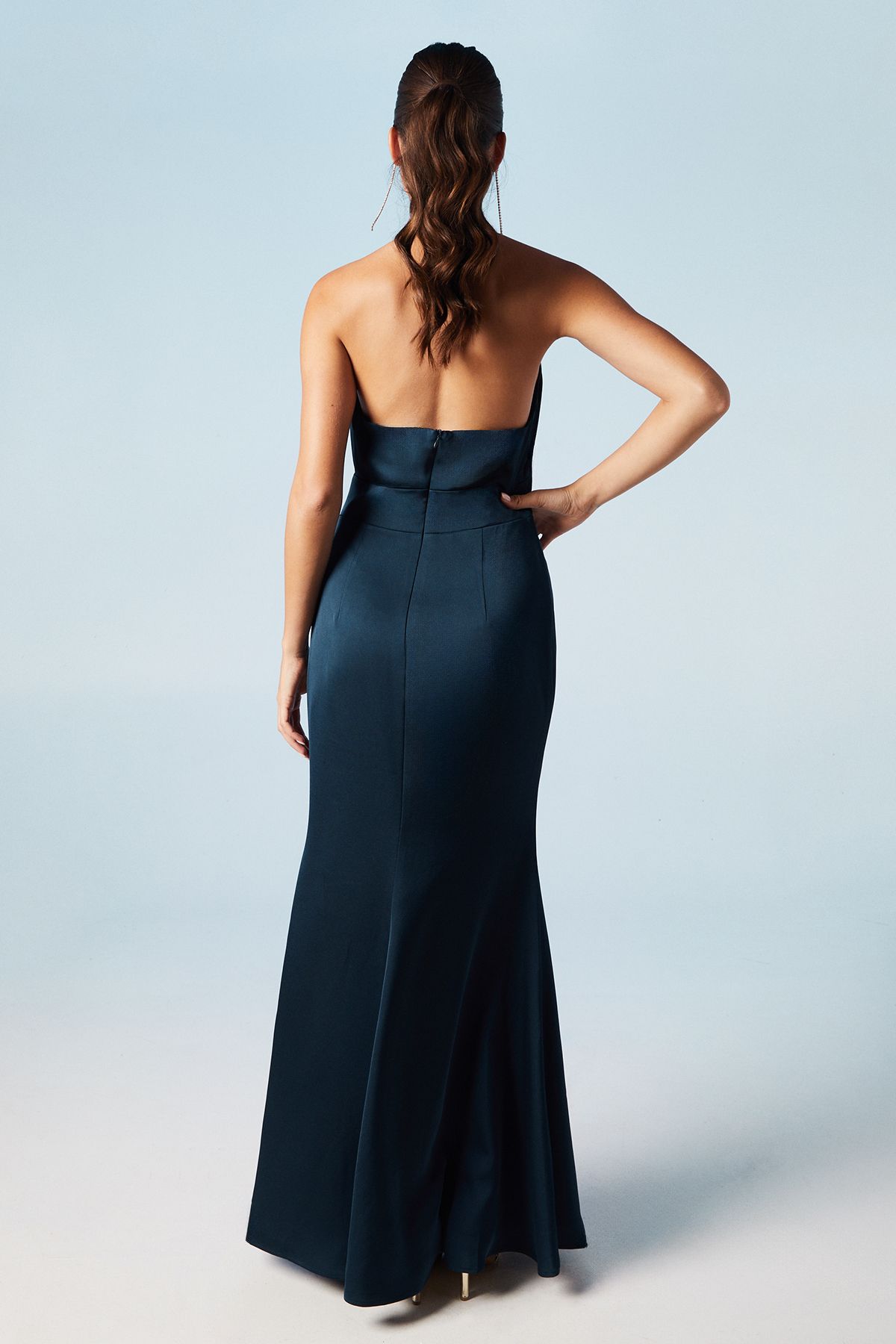Coast Halterneck Satin Bridesmaid Dress Navy image 3