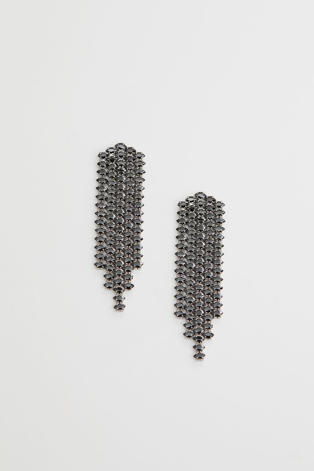 Jon Richard Rhodium Plated Cubic Zirconia Jet Chandelier Earrings image 1