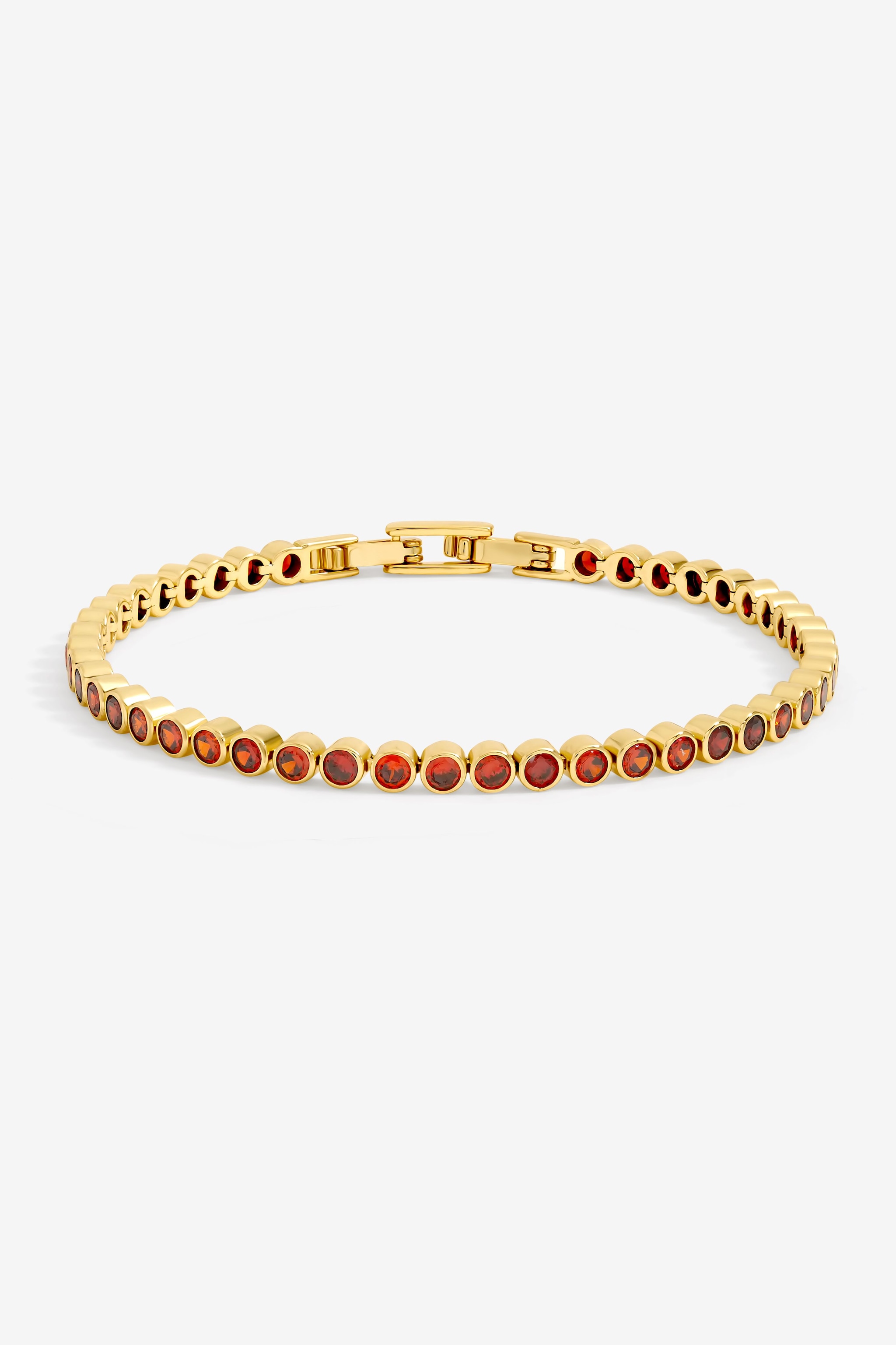 Jon Richard 14K Gold Plated and Red Cubic Zirconia Tennis Bracelet - Gift Box image 2