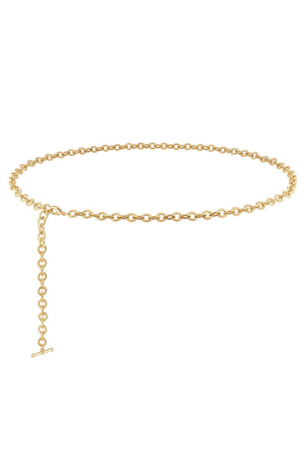 Mood Gold Polished Textured Chain Belt image 4