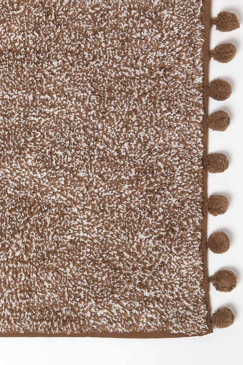Homescapes Tufted Bath Mat 100% Cotton with Pom Pom Edges image 2