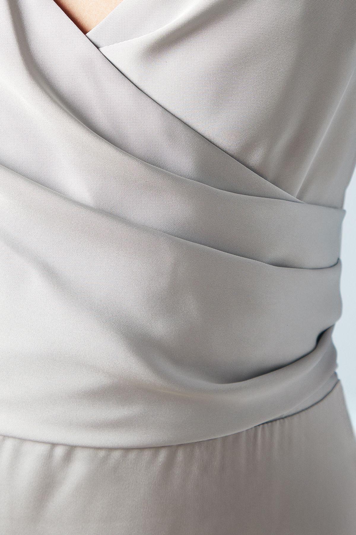 Coast Cami Wrap Twist Back Satin Bridesmaid Maxi Dress Sage image 5